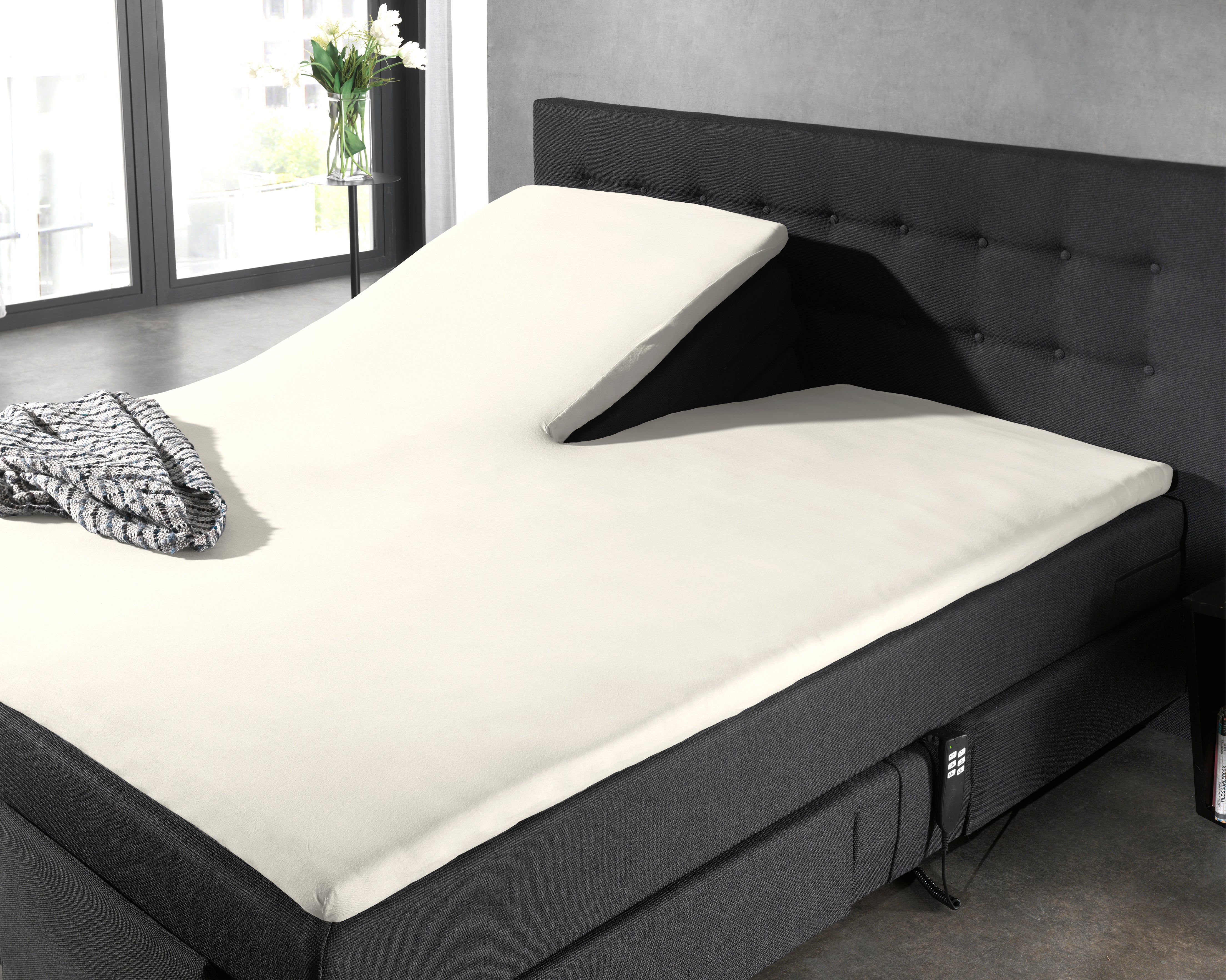 Split Topper Cotton Fitted Sheet Cream - Wonderfully Soft - Suitable for Box Springs and Mattresses - High-quality smooth cotton