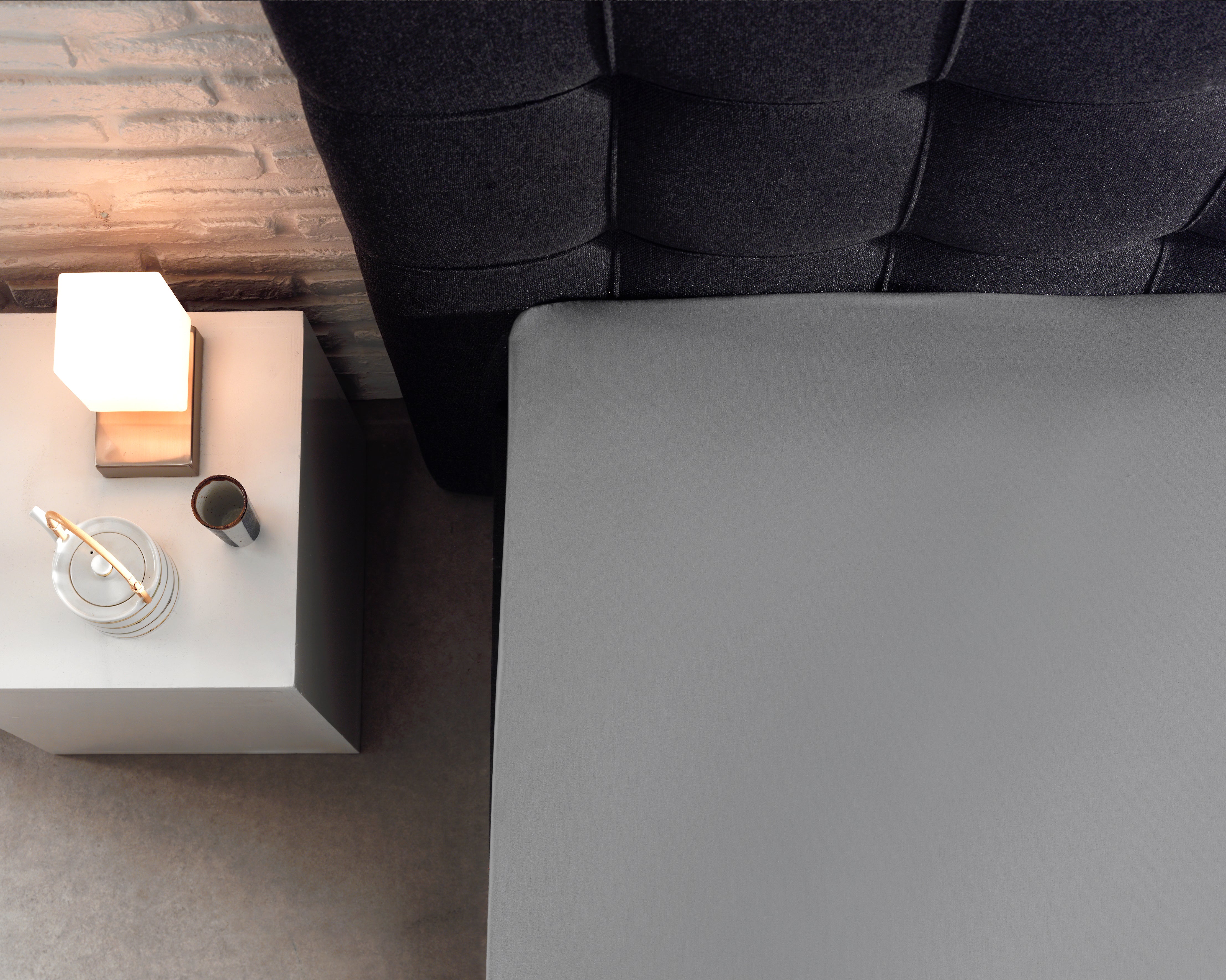 Split Topper Cotton Fitted Sheet Gray - Wonderfully Soft - Suitable for Box Springs and Mattresses - High-quality smooth cotton