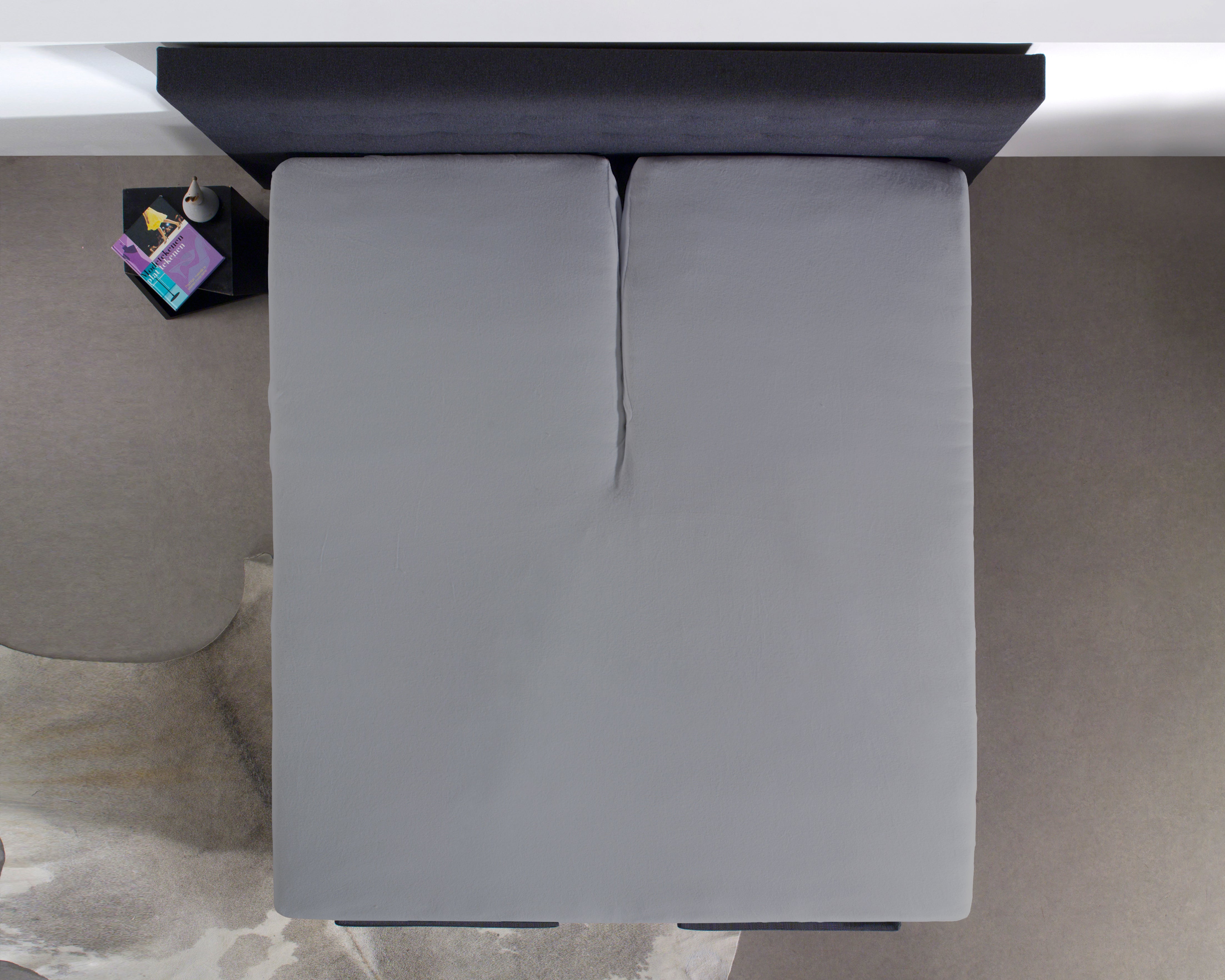 Split Topper Cotton Fitted Sheet Gray - Wonderfully Soft - Suitable for Box Springs and Mattresses - High-quality smooth cotton