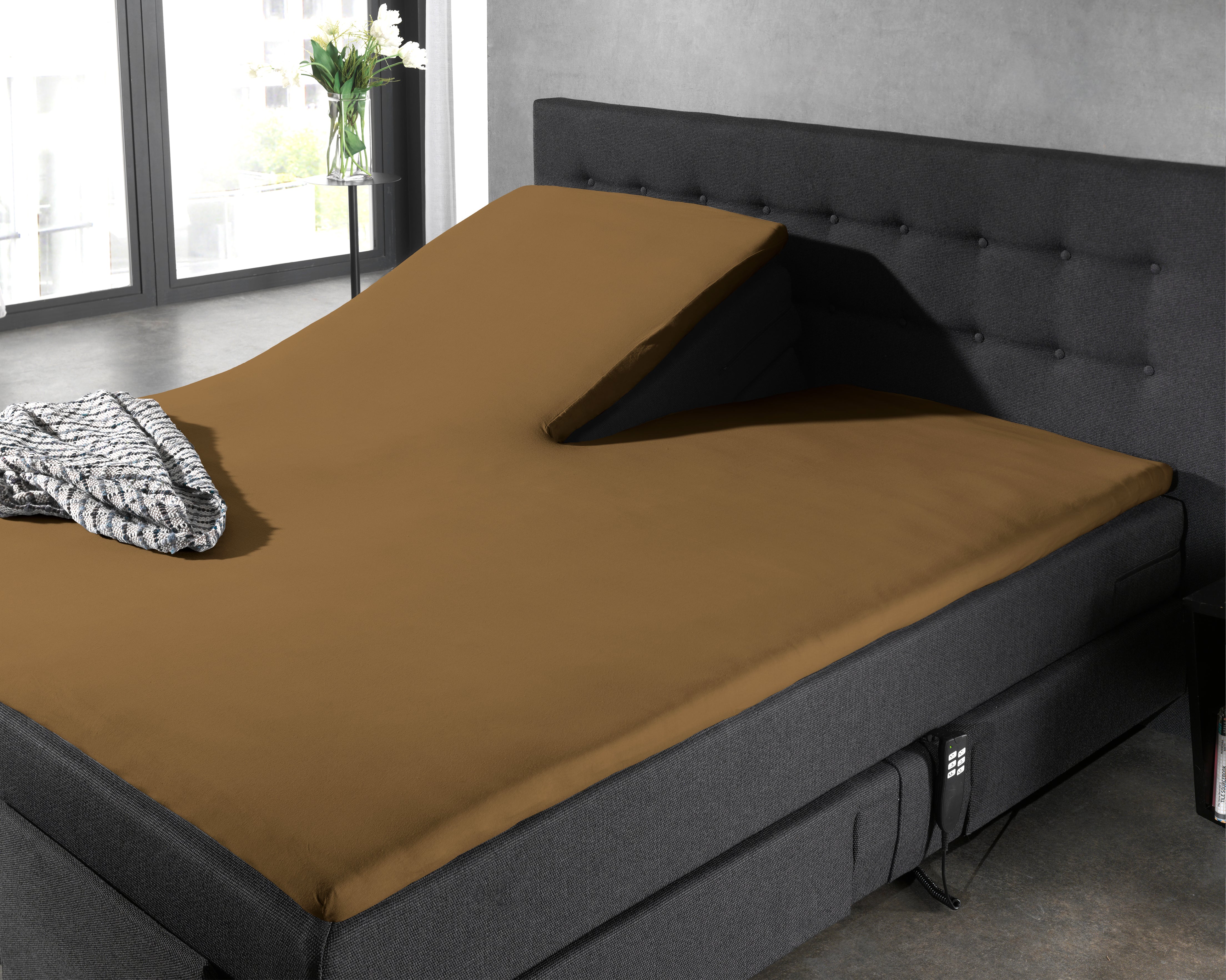 Split Topper Cotton Fitted Sheet Taupe - Wonderfully Soft - Suitable for Box Springs and Mattresses - High-quality smooth cotton