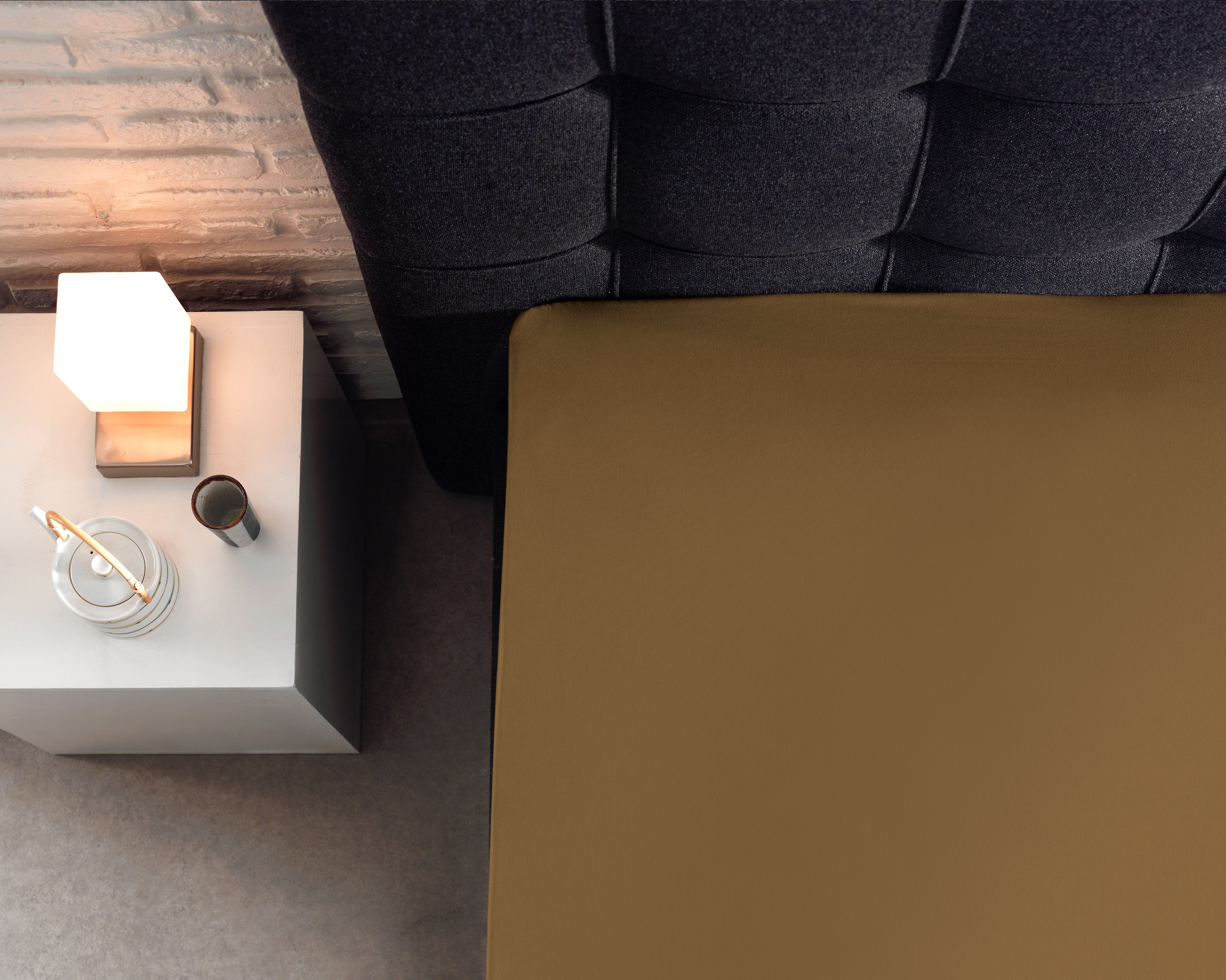 Split Topper Cotton Fitted Sheet Taupe - Wonderfully Soft - Suitable for Box Springs and Mattresses - High-quality smooth cotton