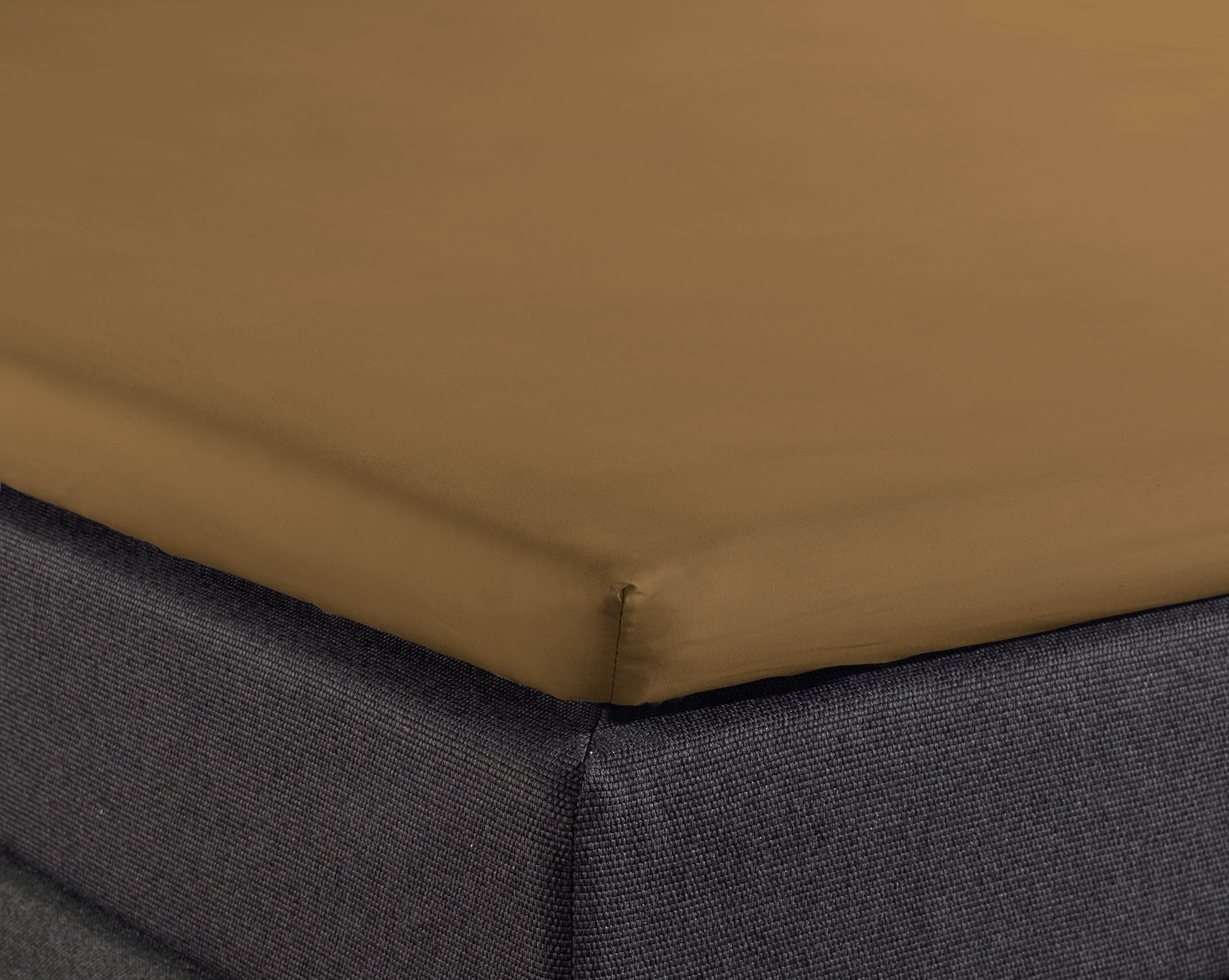 Split Topper Cotton Fitted Sheet Taupe - Wonderfully Soft - Suitable for Box Springs and Mattresses - High-quality smooth cotton