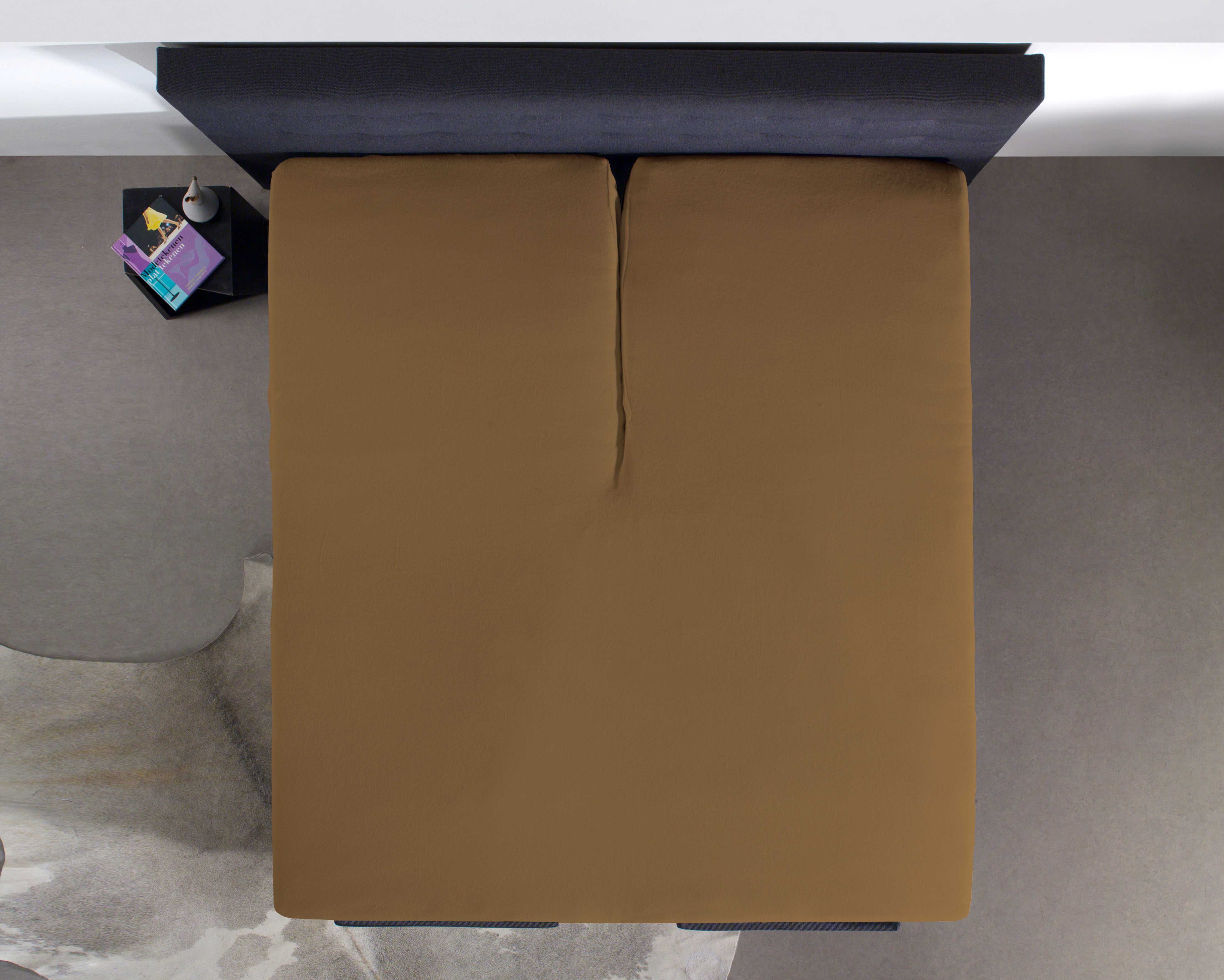 Split Topper Cotton Fitted Sheet Taupe - Wonderfully Soft - Suitable for Box Springs and Mattresses - High-quality smooth cotton