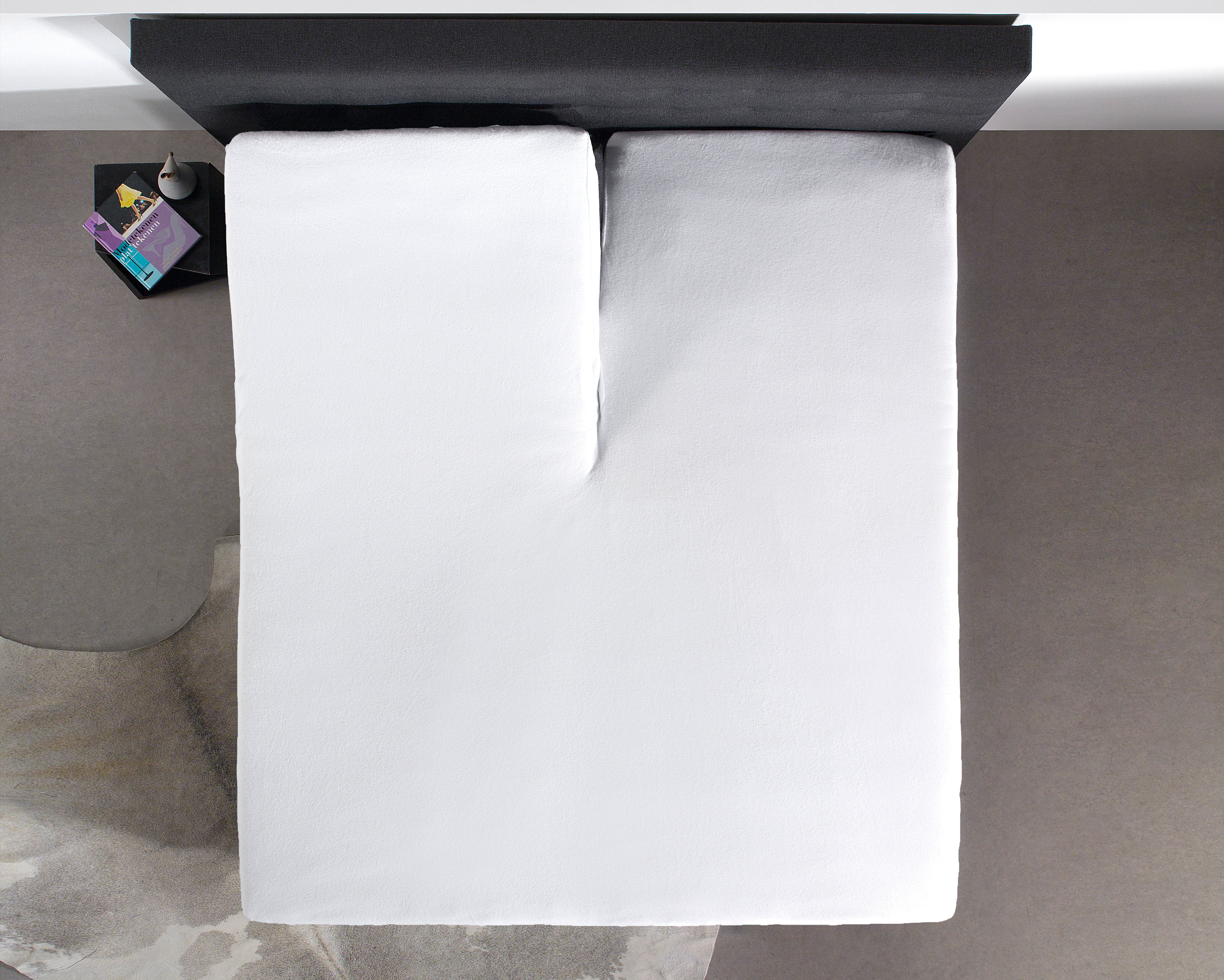 Split Topper Cotton Fitted Sheet White - Wonderfully Soft - Suitable for Box Springs and Mattresses - High-quality smooth cotton