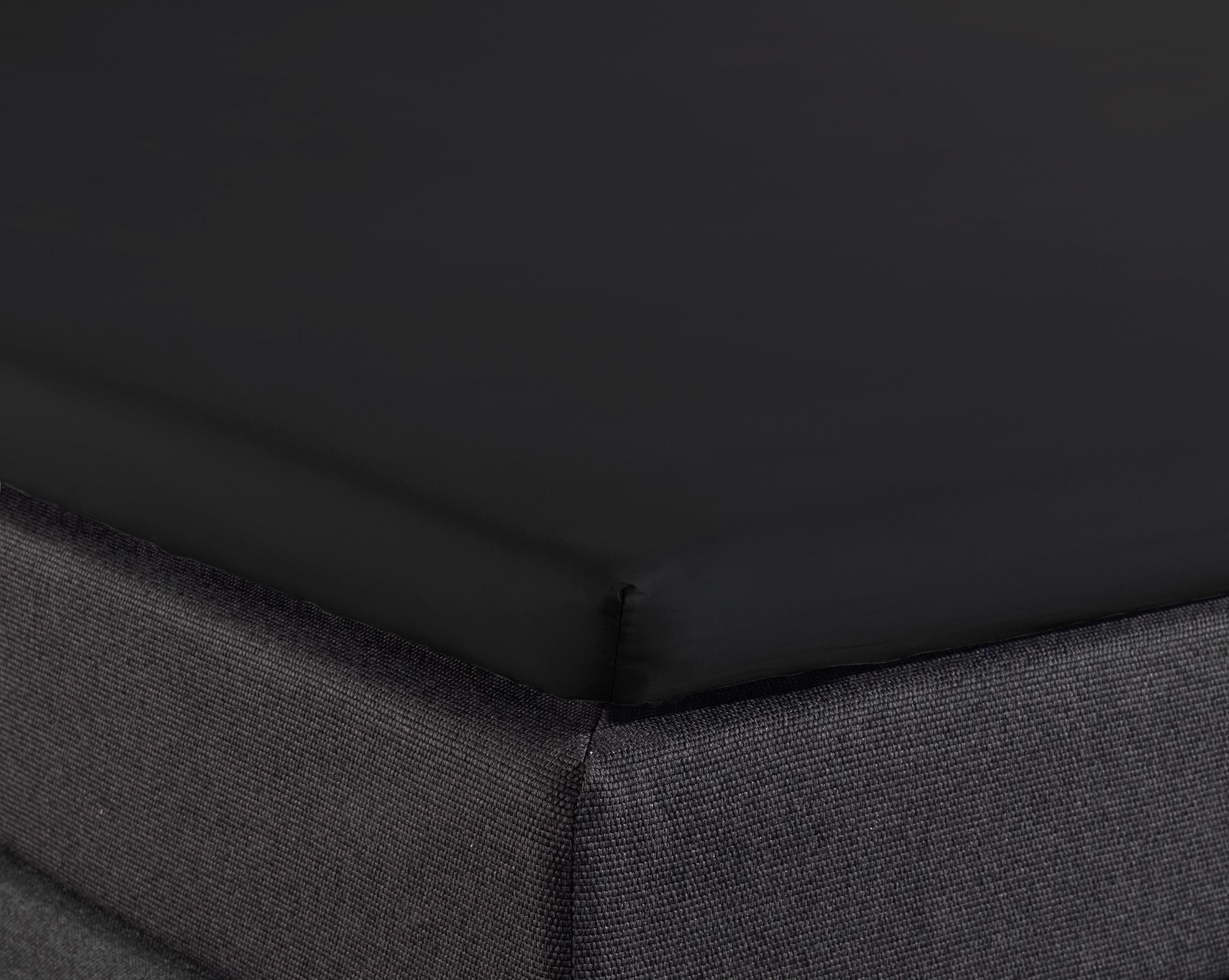 Split Topper Cotton Fitted Sheet Black - Wonderfully Soft - Suitable for Box Springs and Mattresses - High-quality smooth cotton