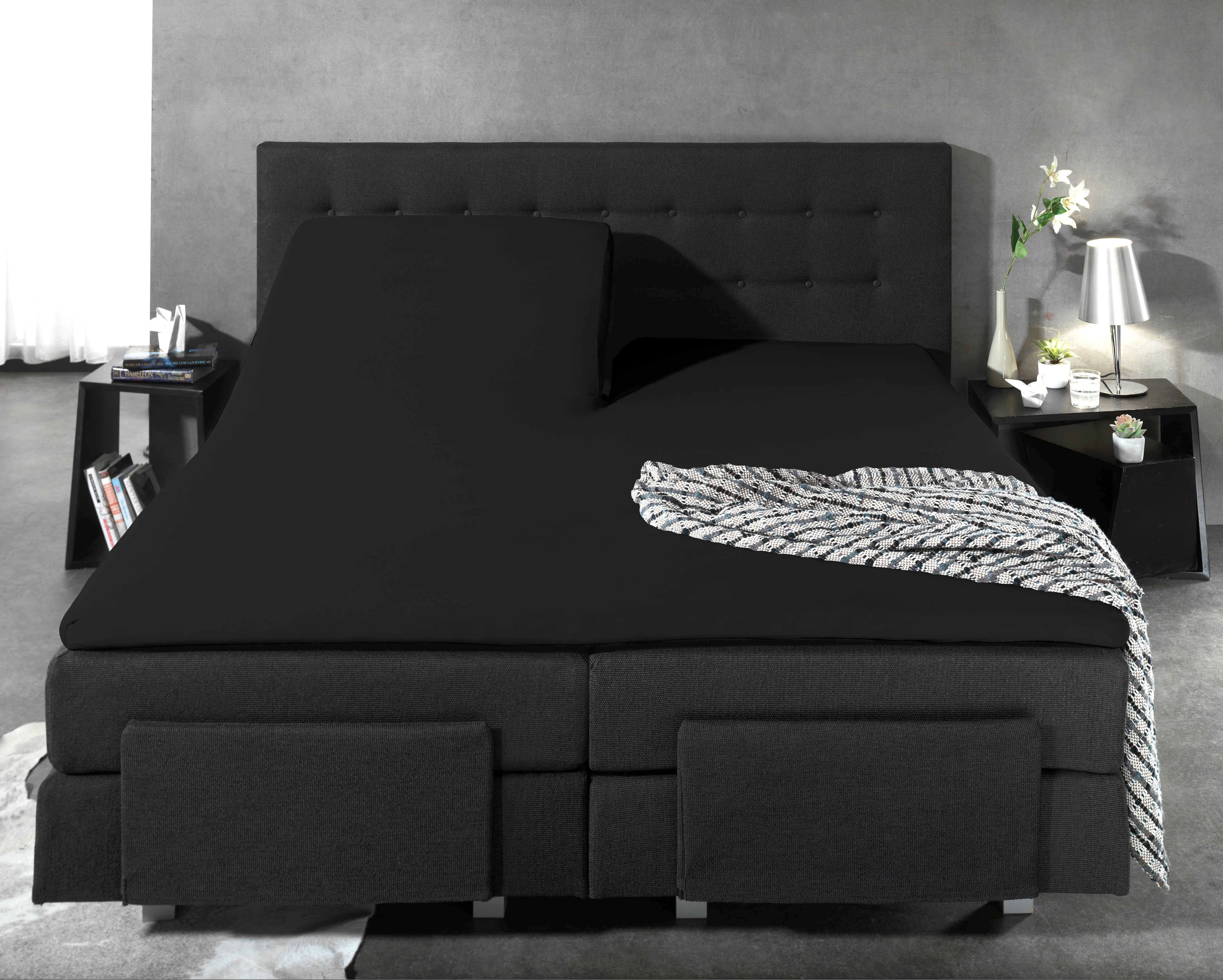 Split Topper Cotton Fitted Sheet Black - Wonderfully Soft - Suitable for Box Springs and Mattresses - High-quality smooth cotton