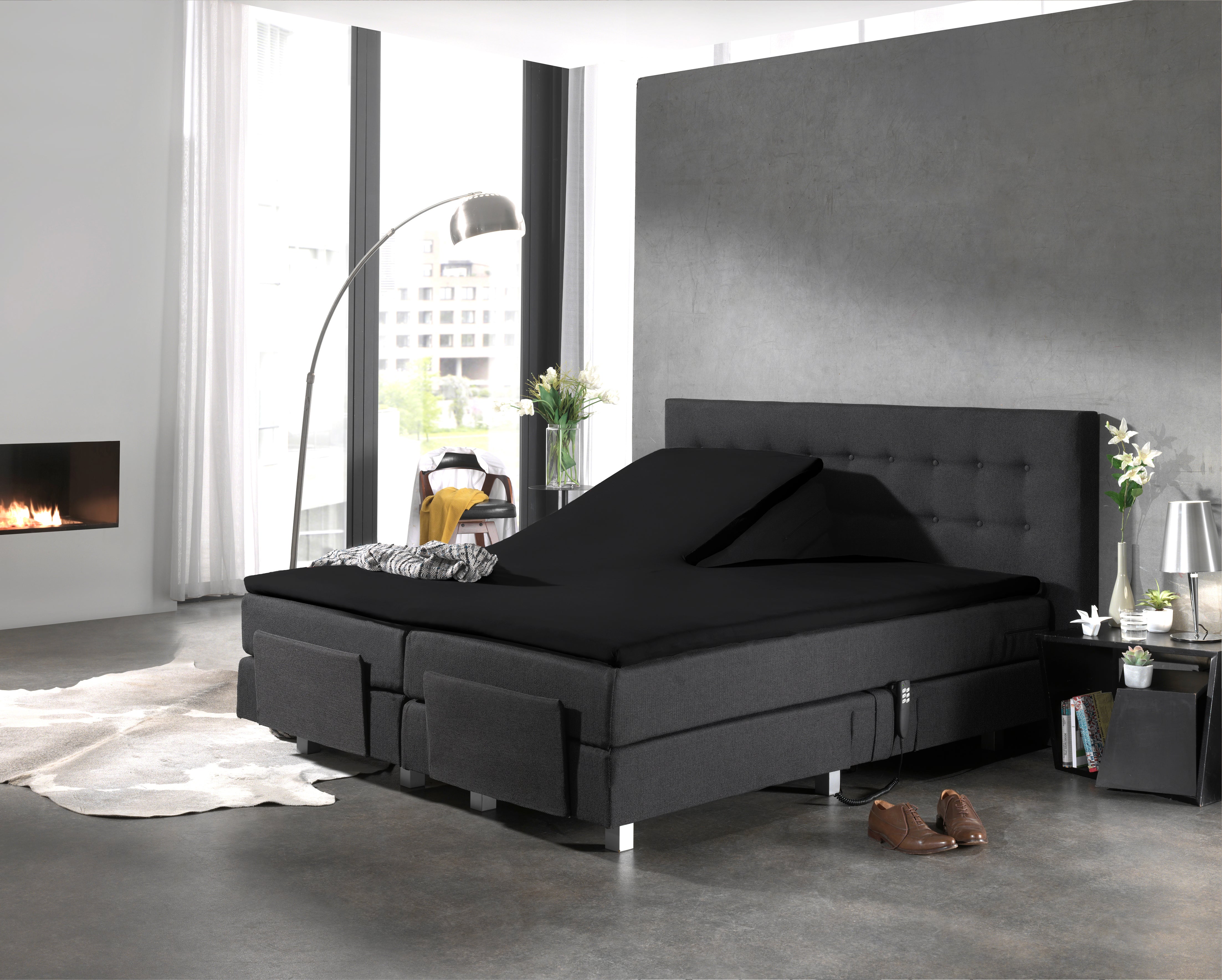 Splittopper Katoen Hoeslaken Zwart - Heerlijk Zacht - Geschikt voor Boxsprings en matrassen - Hoogwaardig glad katoen