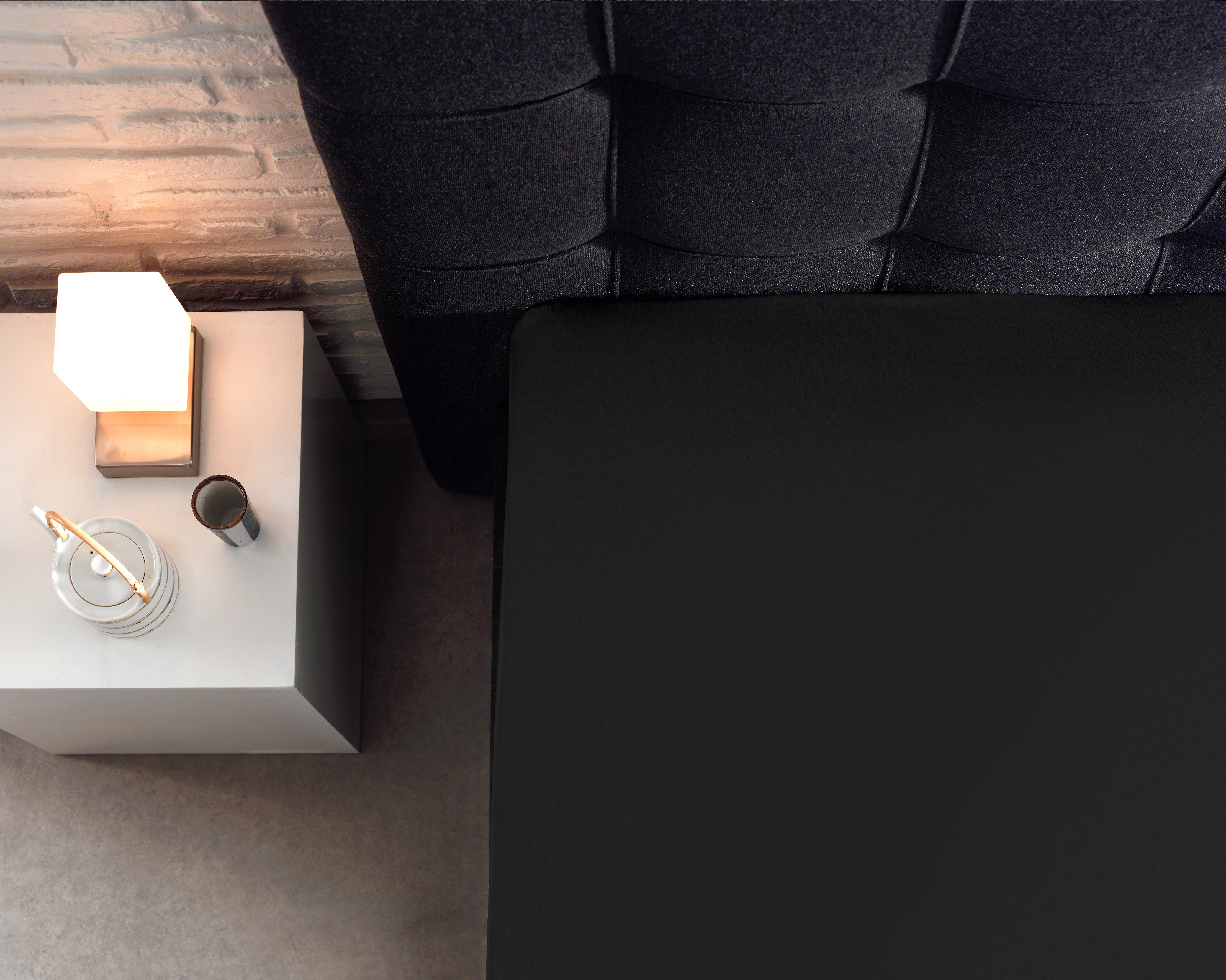 Split Topper Cotton Fitted Sheet Black - Wonderfully Soft - Suitable for Box Springs and Mattresses - High-quality smooth cotton