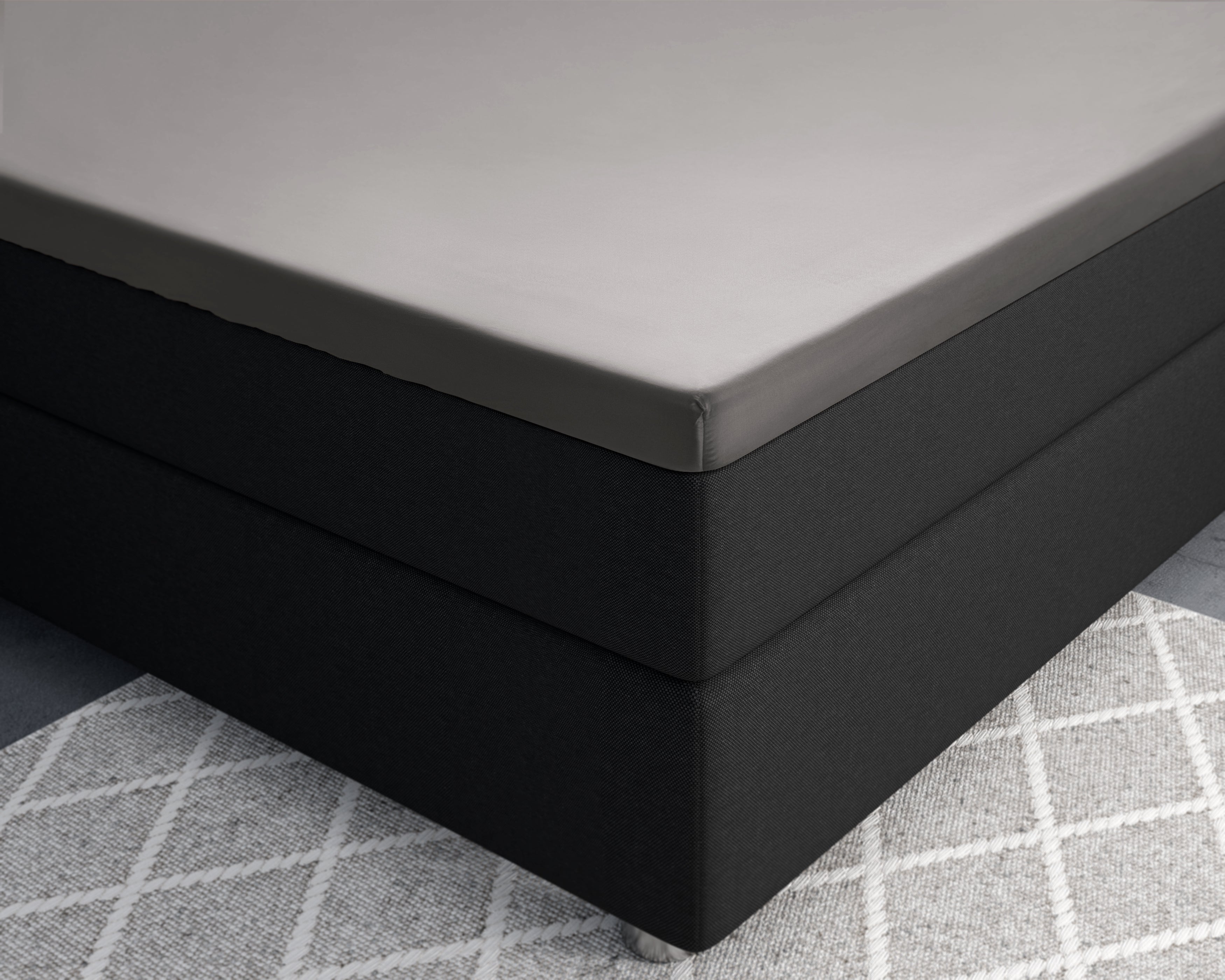 Split Topper Satin Fitted Sheet Gray - Reactive washed - Soft, smooth, breathable and has a light sheen - Free from harmful substances and skin-friendly