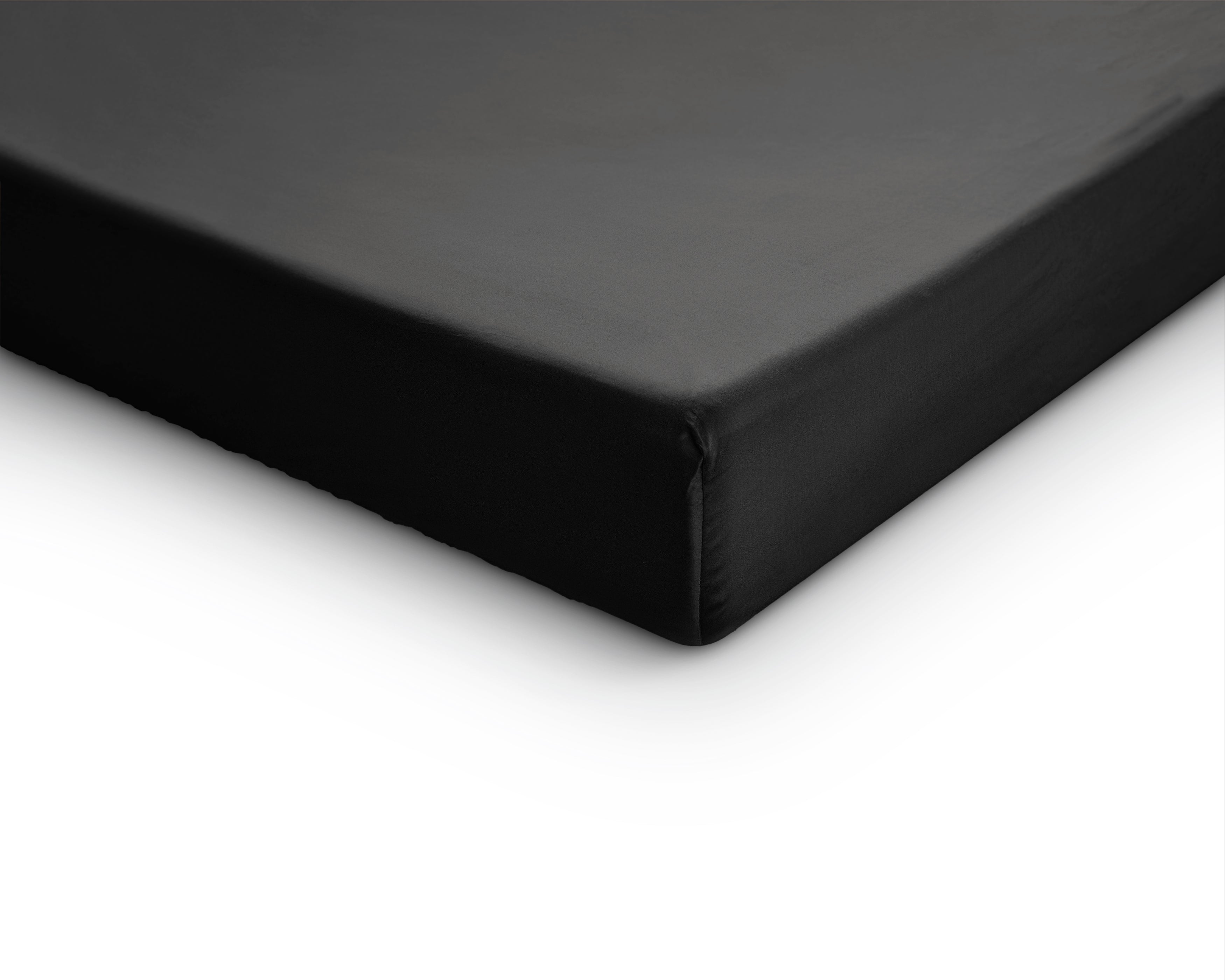 Split Topper Satin Fitted Sheet Black - Reactive washed - Soft, smooth, breathable and has a light sheen - Free from harmful substances and skin-friendly