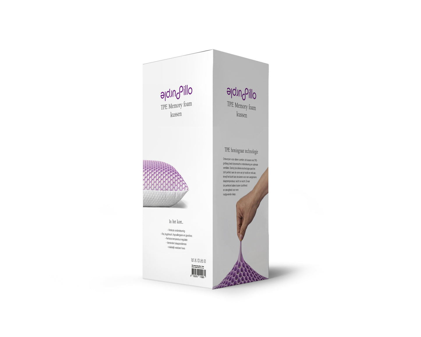 TPE memory foam Kussen Paars 60 x 40 x 13 - Verkoelend - Zacht en duurzaam - Memory foam