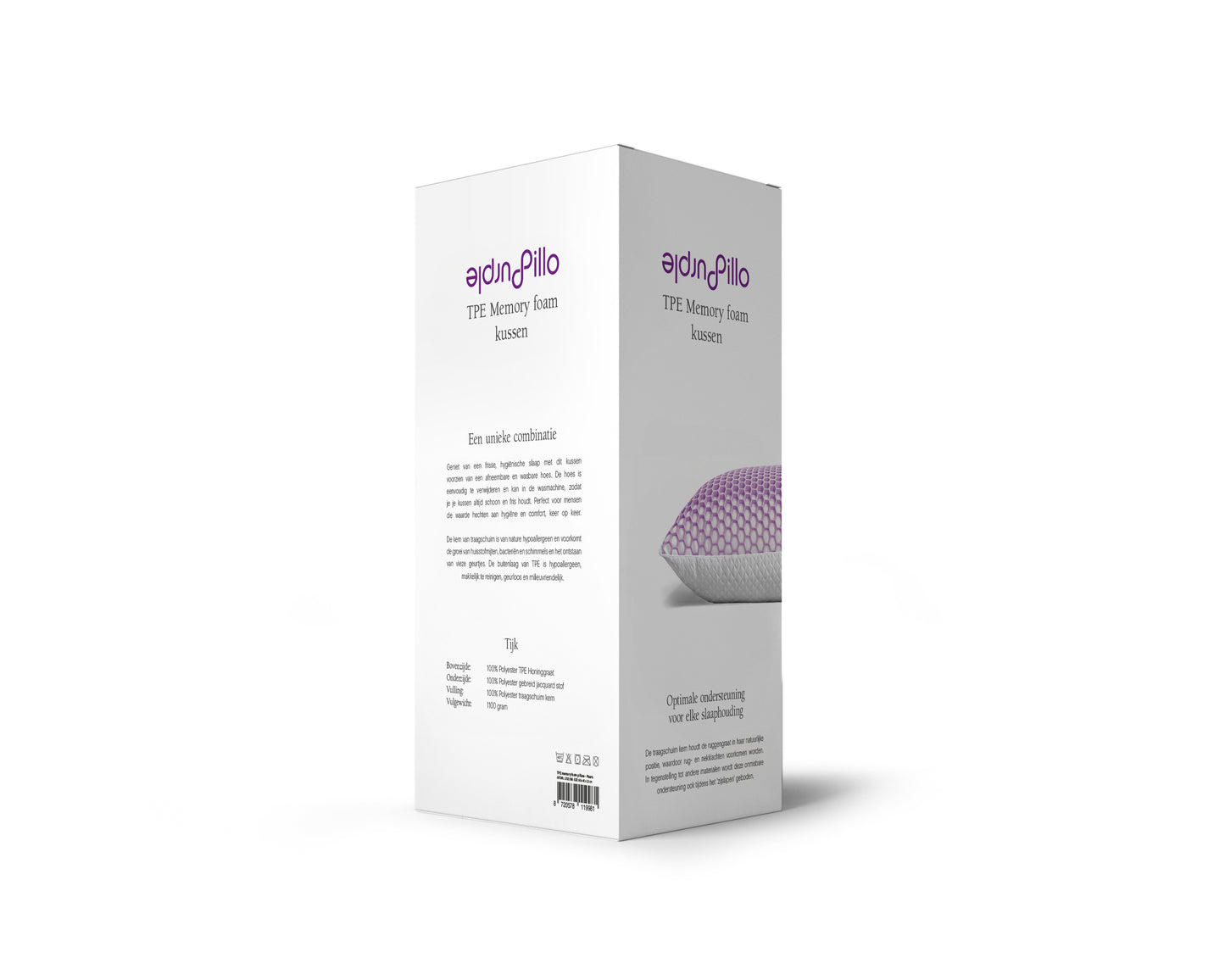TPE memory foam Kussen Paars 60 x 40 x 13 - Verkoelend - Zacht en duurzaam - Memory foam