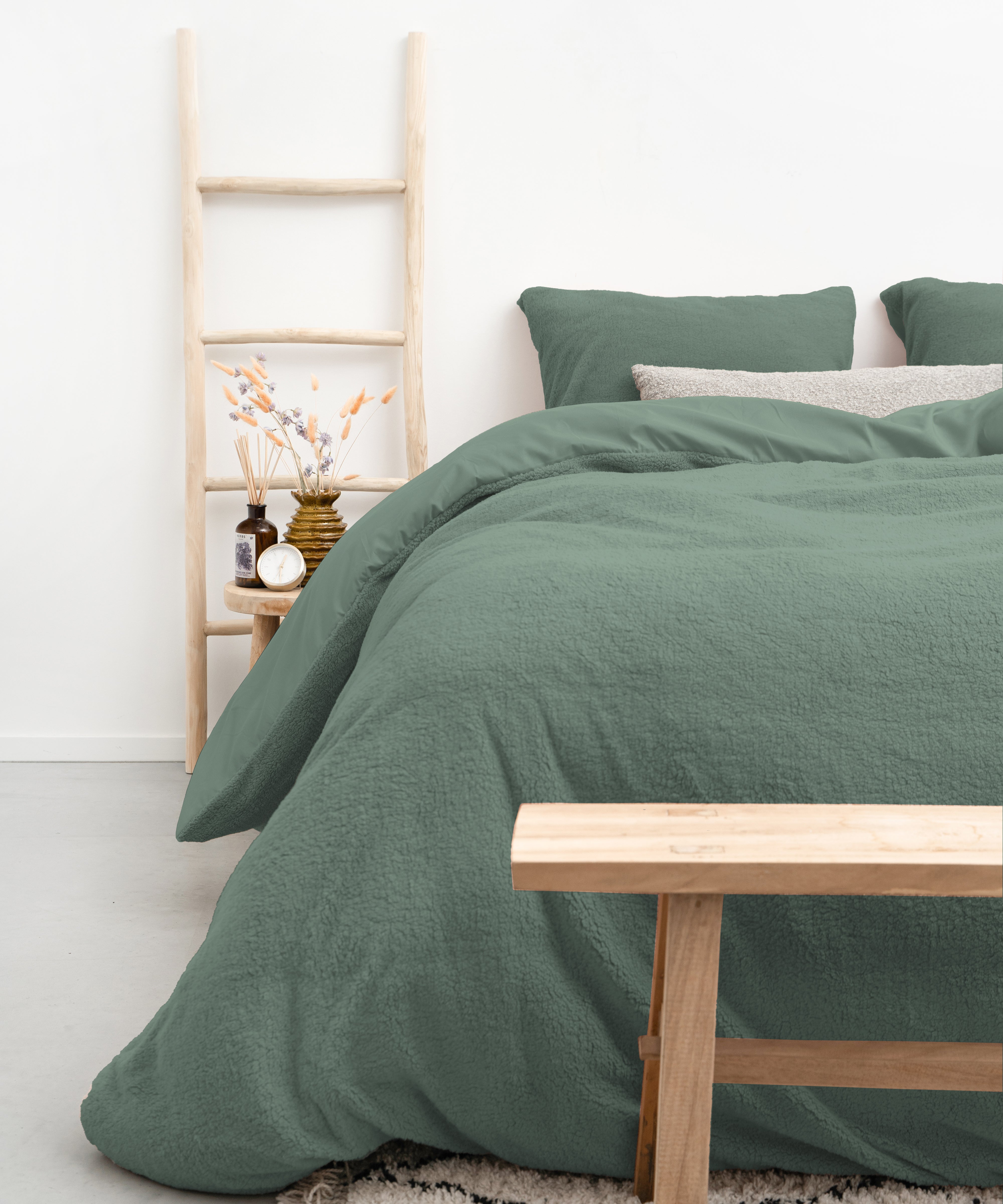 Teddy Duvet Cover Dark Green - Cuddly night's sleep - Soft and warm - Warm and luxurious feeling