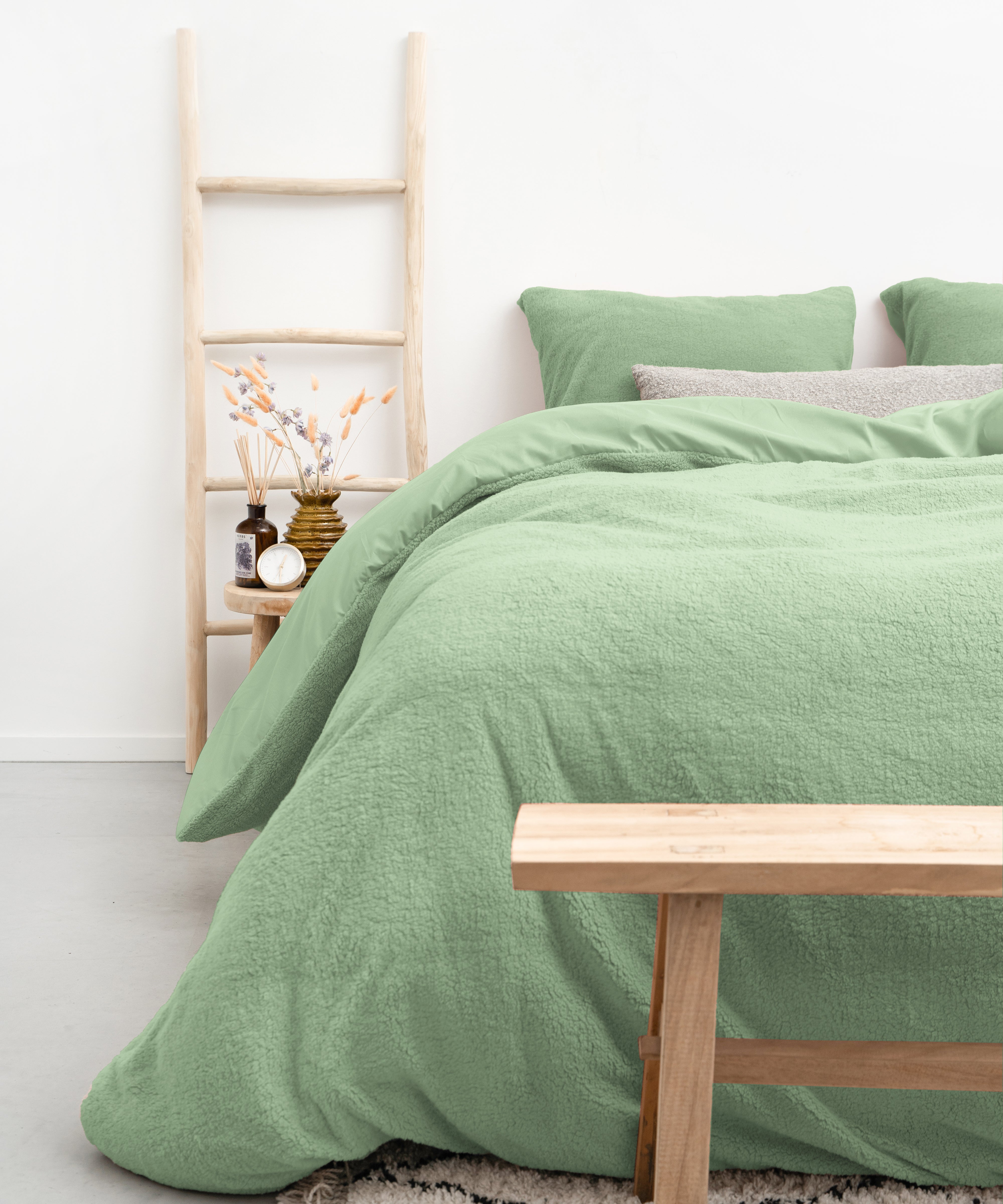 Teddy Duvet Cover Light Green - Cuddly night's sleep - Soft and warm - Warm and luxurious feeling