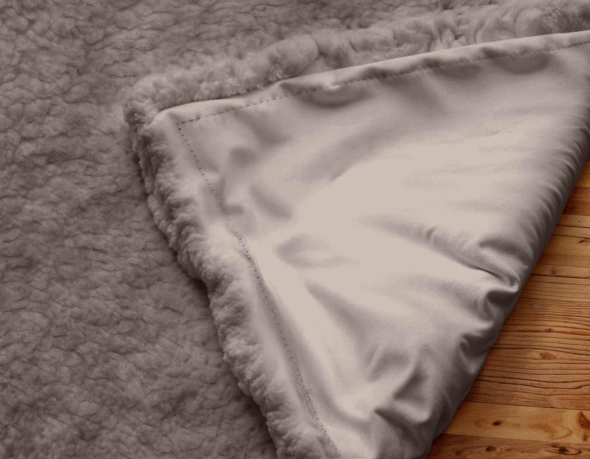 Teddy Curtains Black Out Taupe - Choice of rings or hooks - Blackout curtains - Trendy teddy fabric