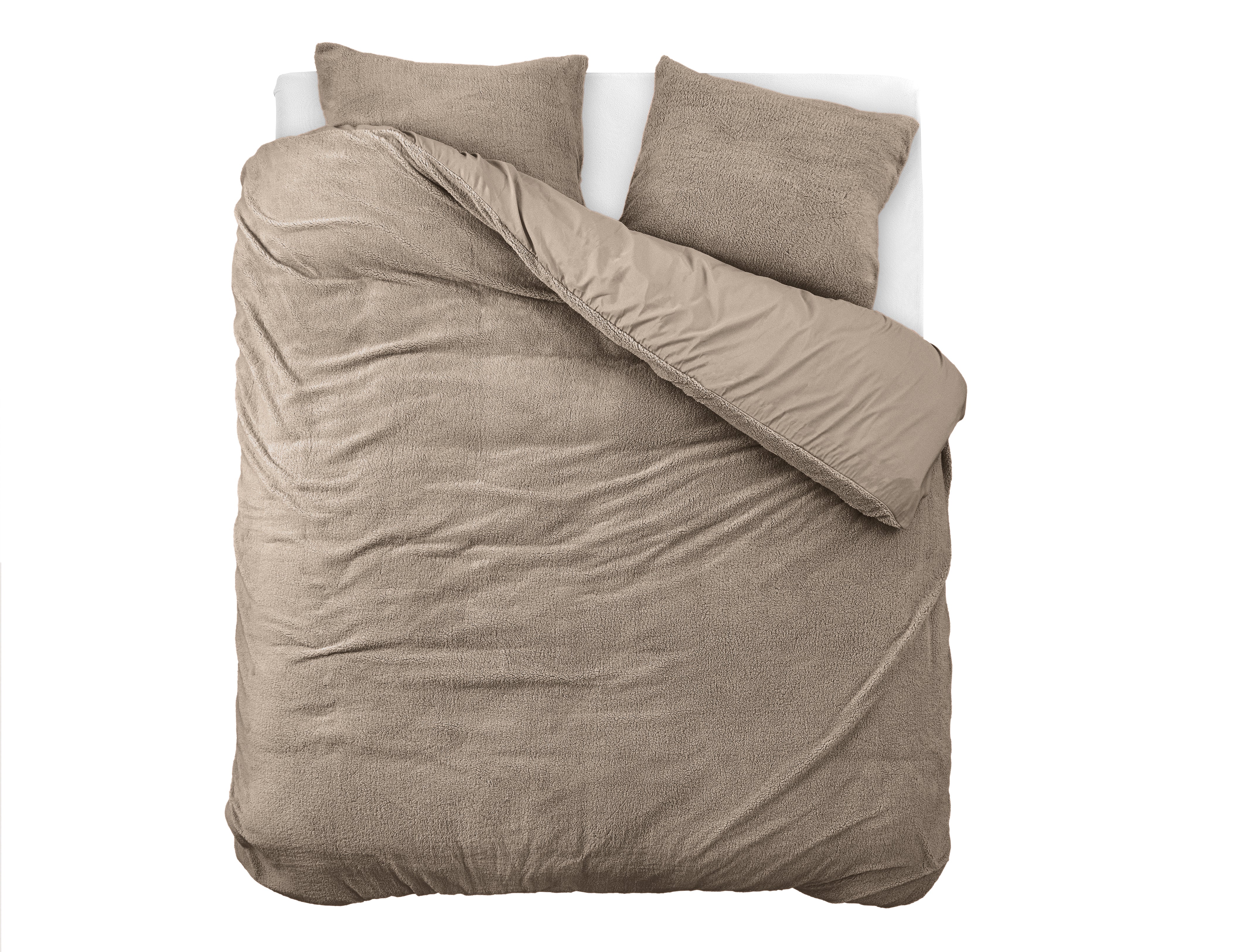 Teddy Cotton Duvet Cover Deep Taupe - Cooling underside - 100% breathable cotton - Cuddly night's sleep