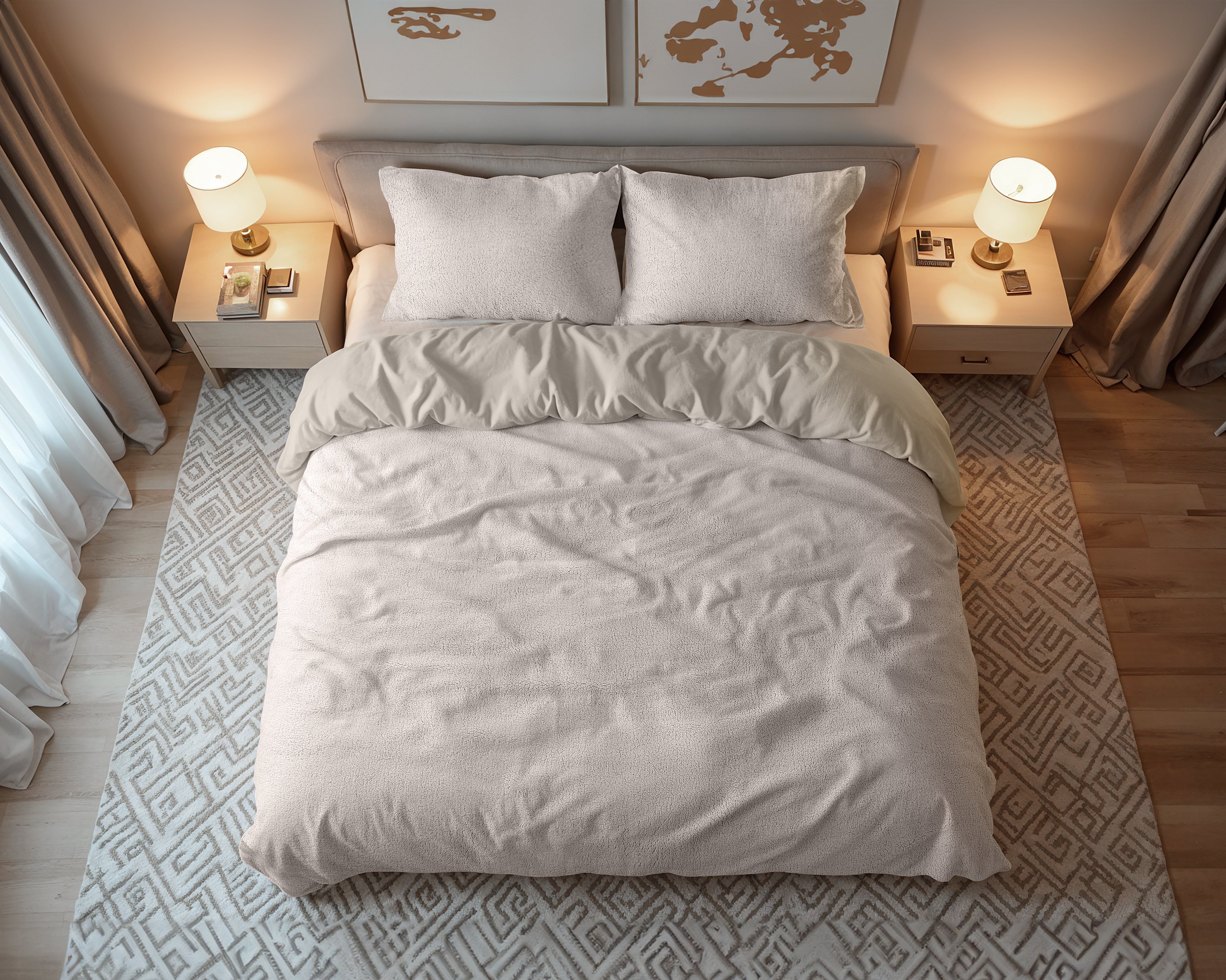 Teddy Cotton Duvet Cover Taupe - Cooling underside - 100% breathable cotton - Cuddly night's sleep