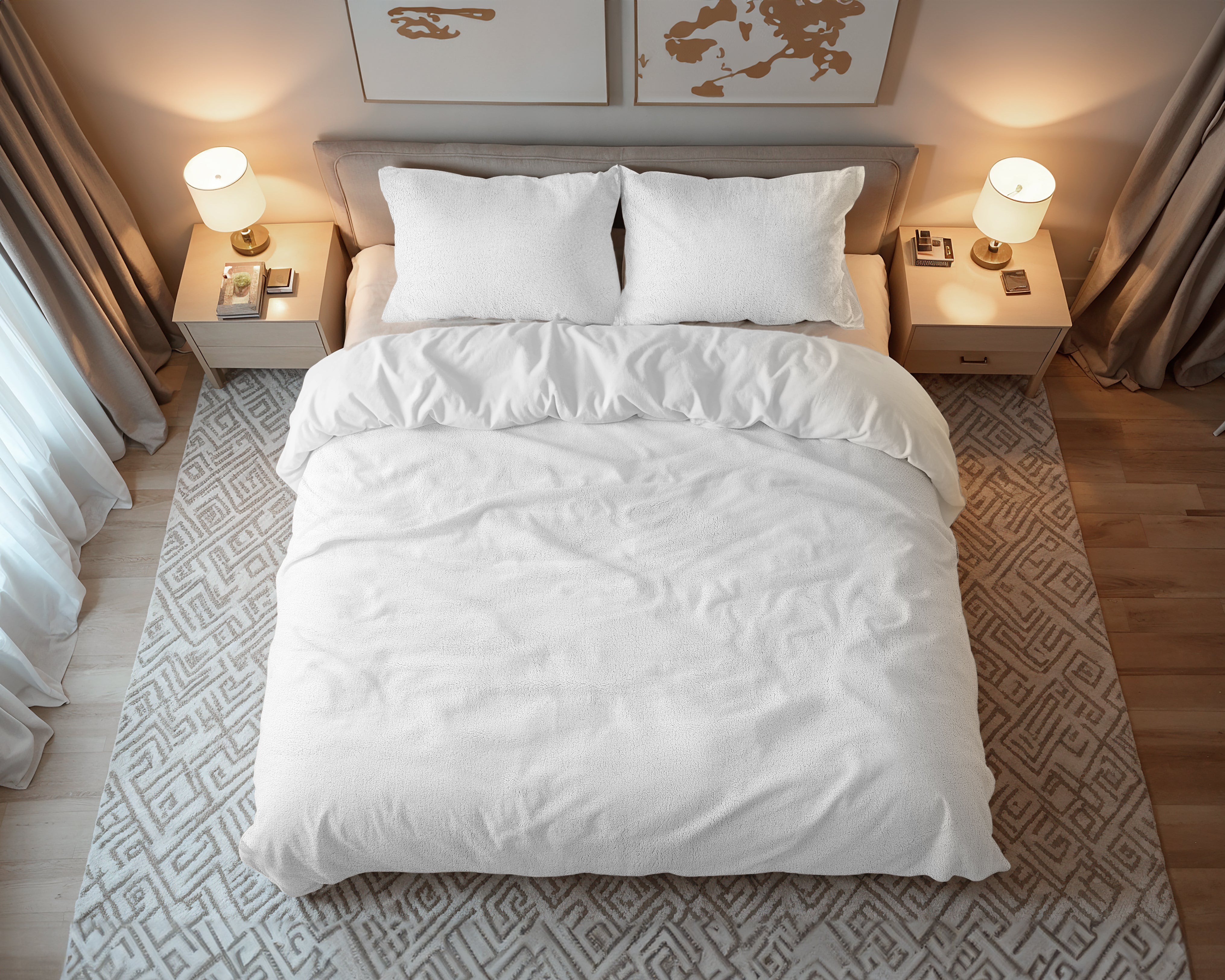 Teddy Cotton Duvet Cover White - Cooling underside - 100% breathable cotton - Cuddly night's sleep