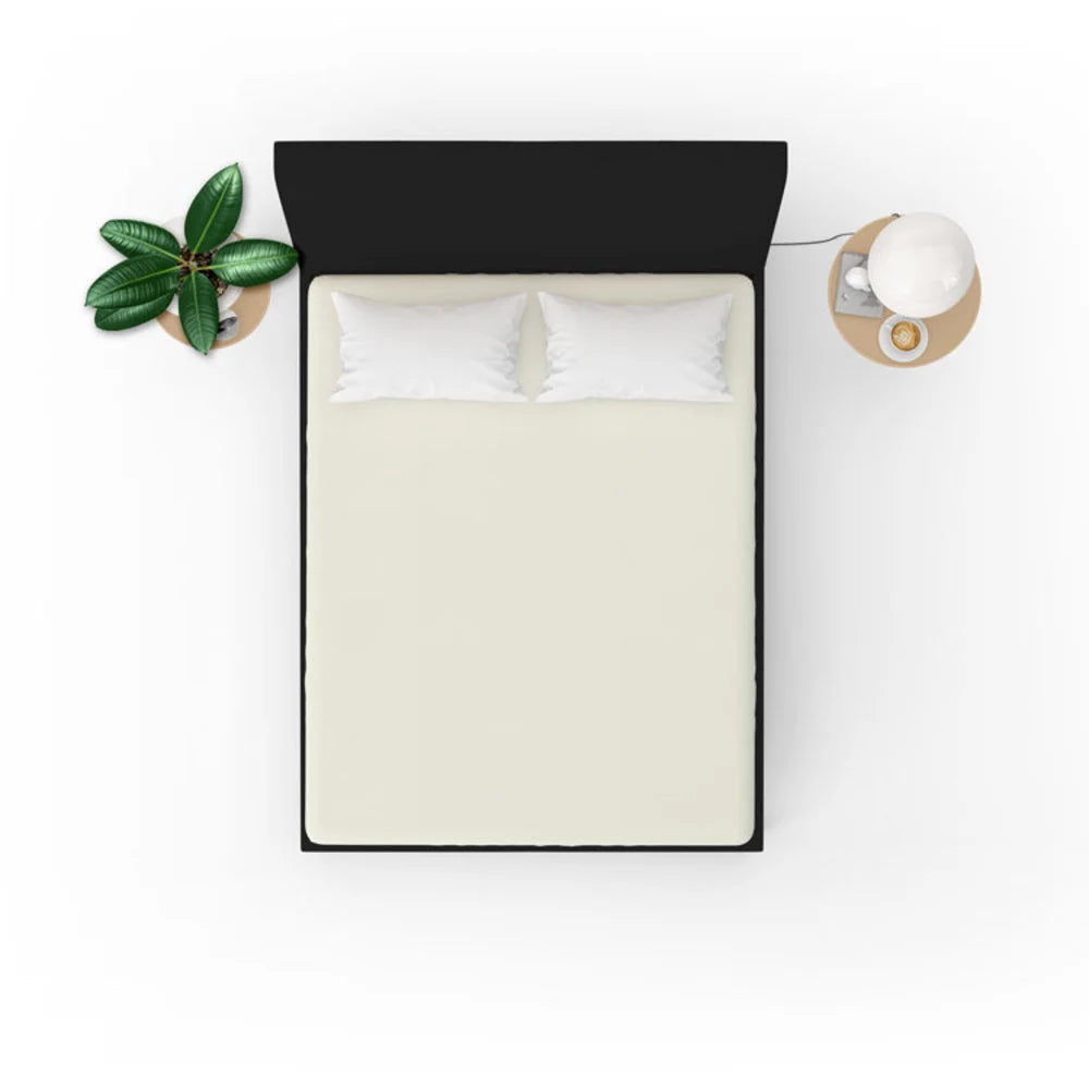 Jersey Fitted Sheet Off White – Non-Iron, Perfect Fit & Breathable