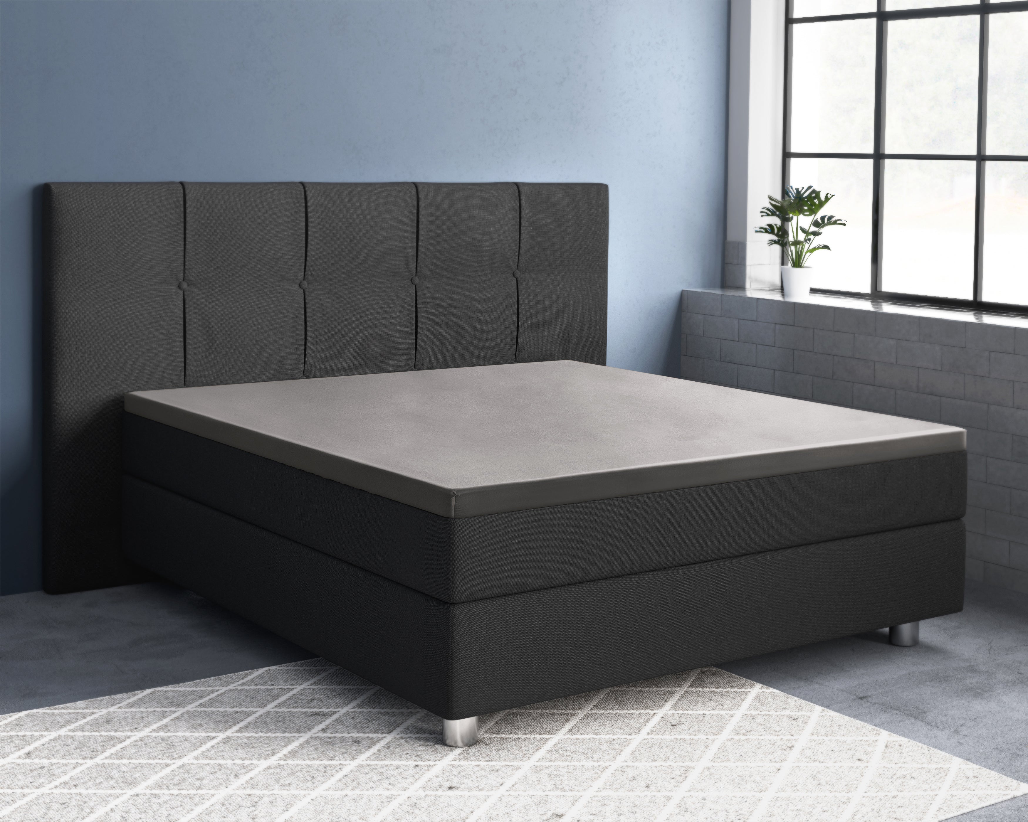 Topper Hoeslaken Katoen Satijn Grijs