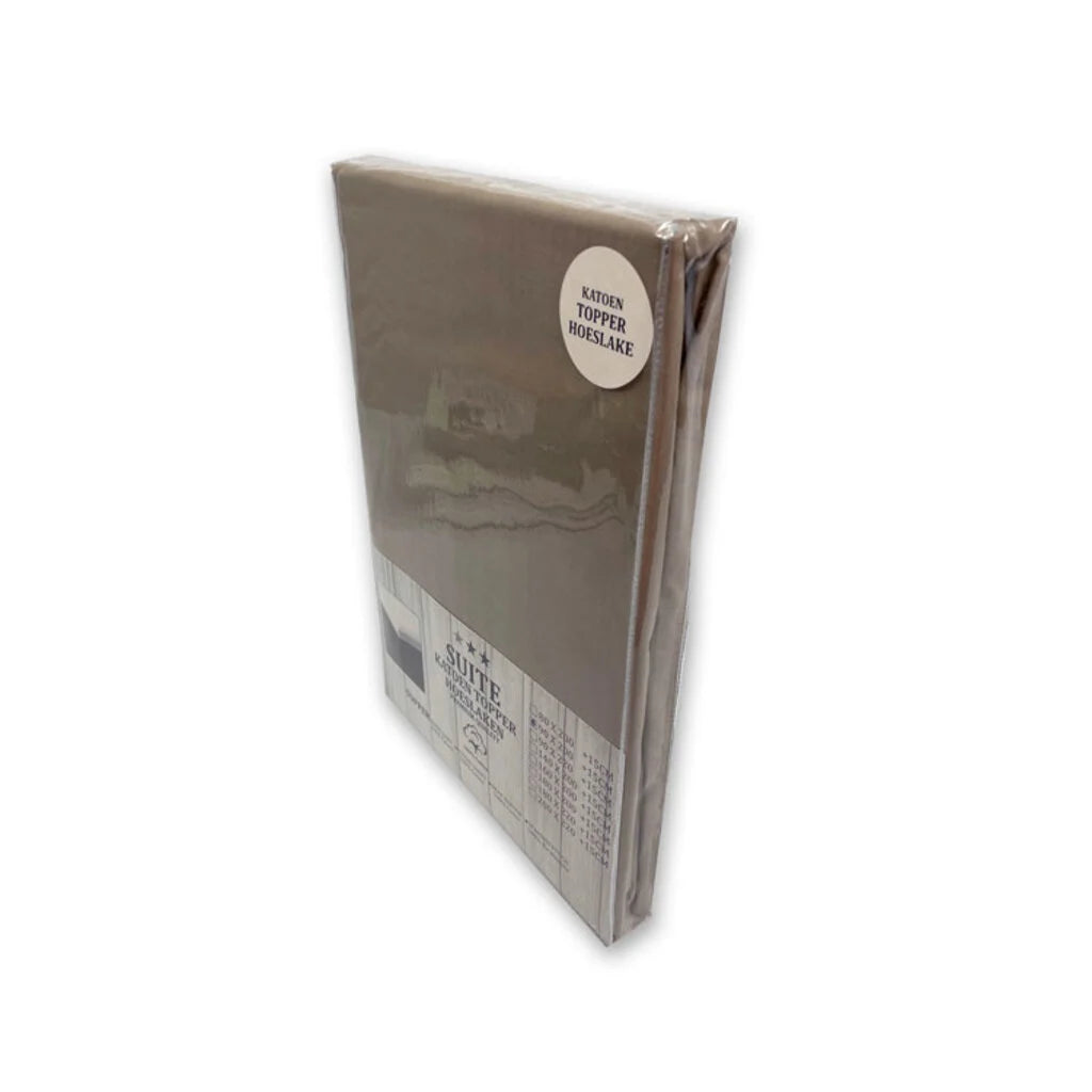Topper Fitted Sheet Cotton Taupe - 100% Quality