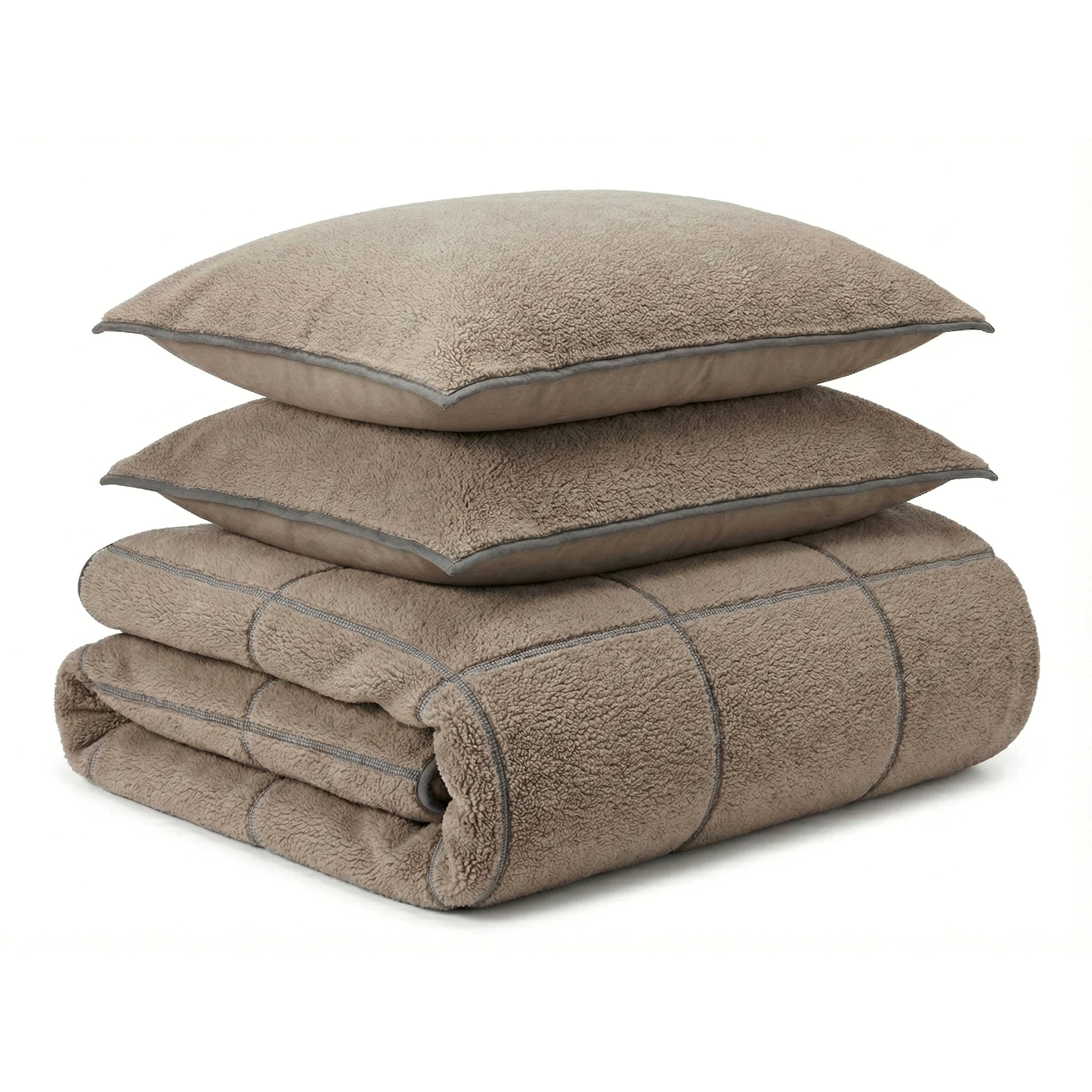 Trim Teddy Dekbedovertrek Donker Taupe