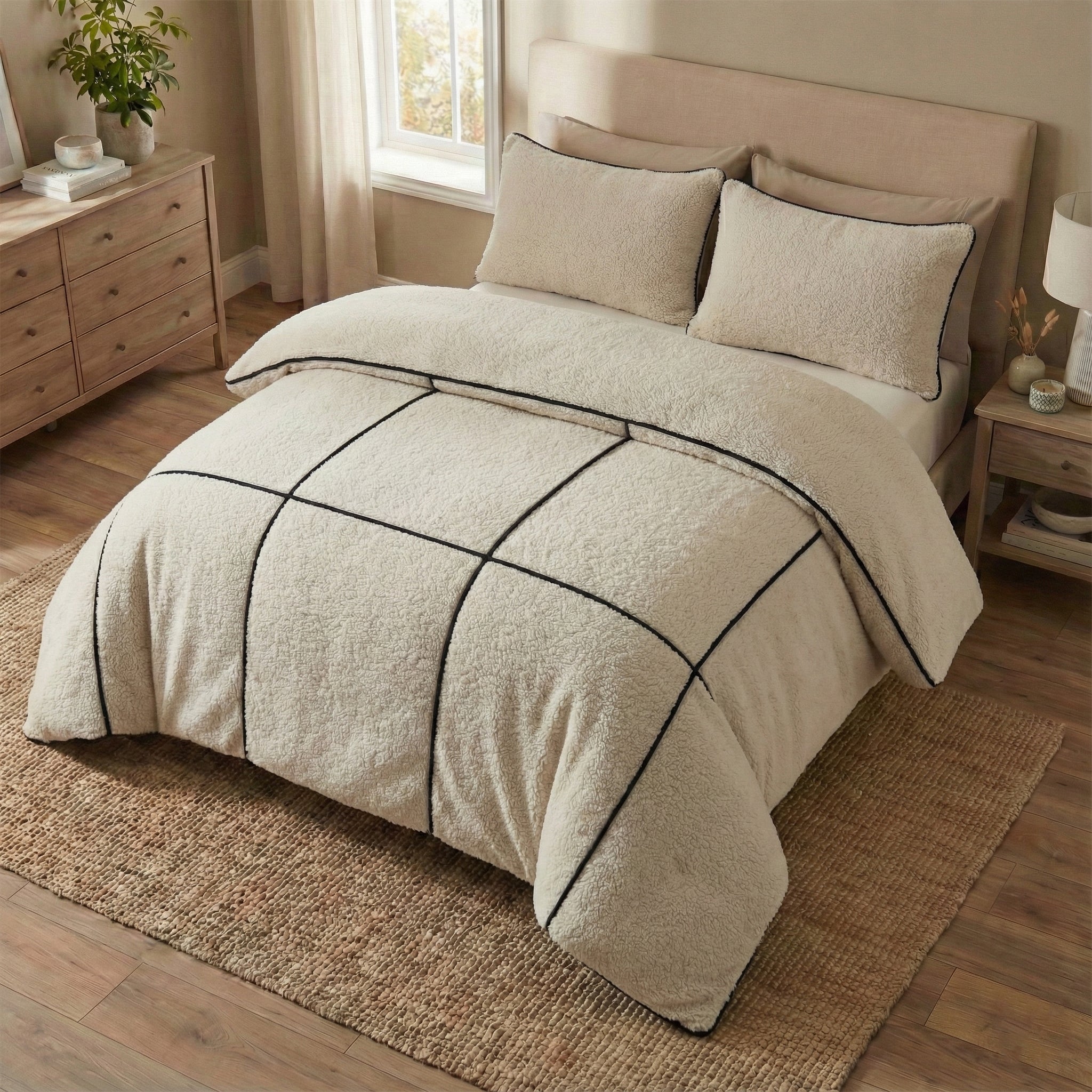 Trim Teddy Dekbedovertrek Beige