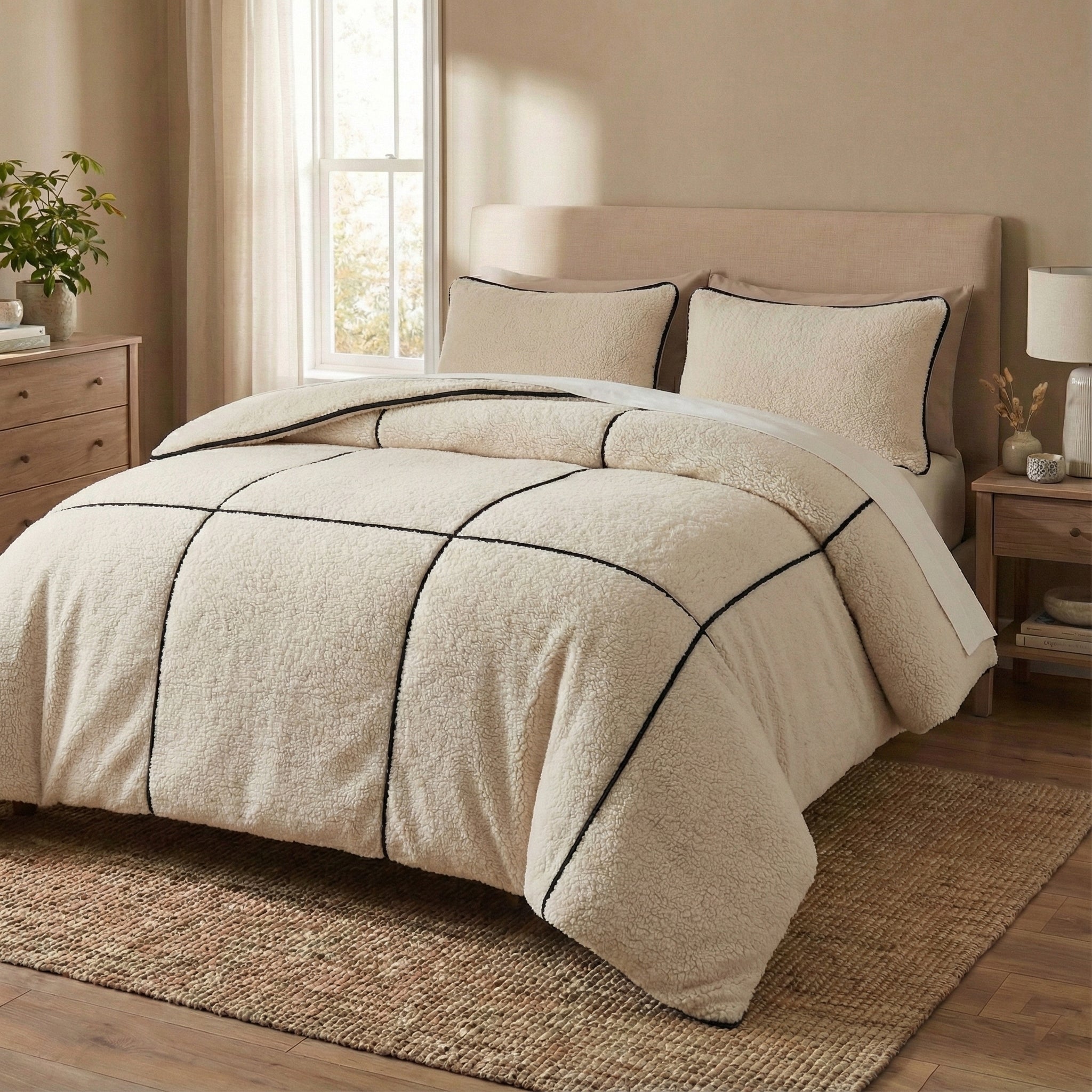 Trim Teddy Dekbedovertrek Beige