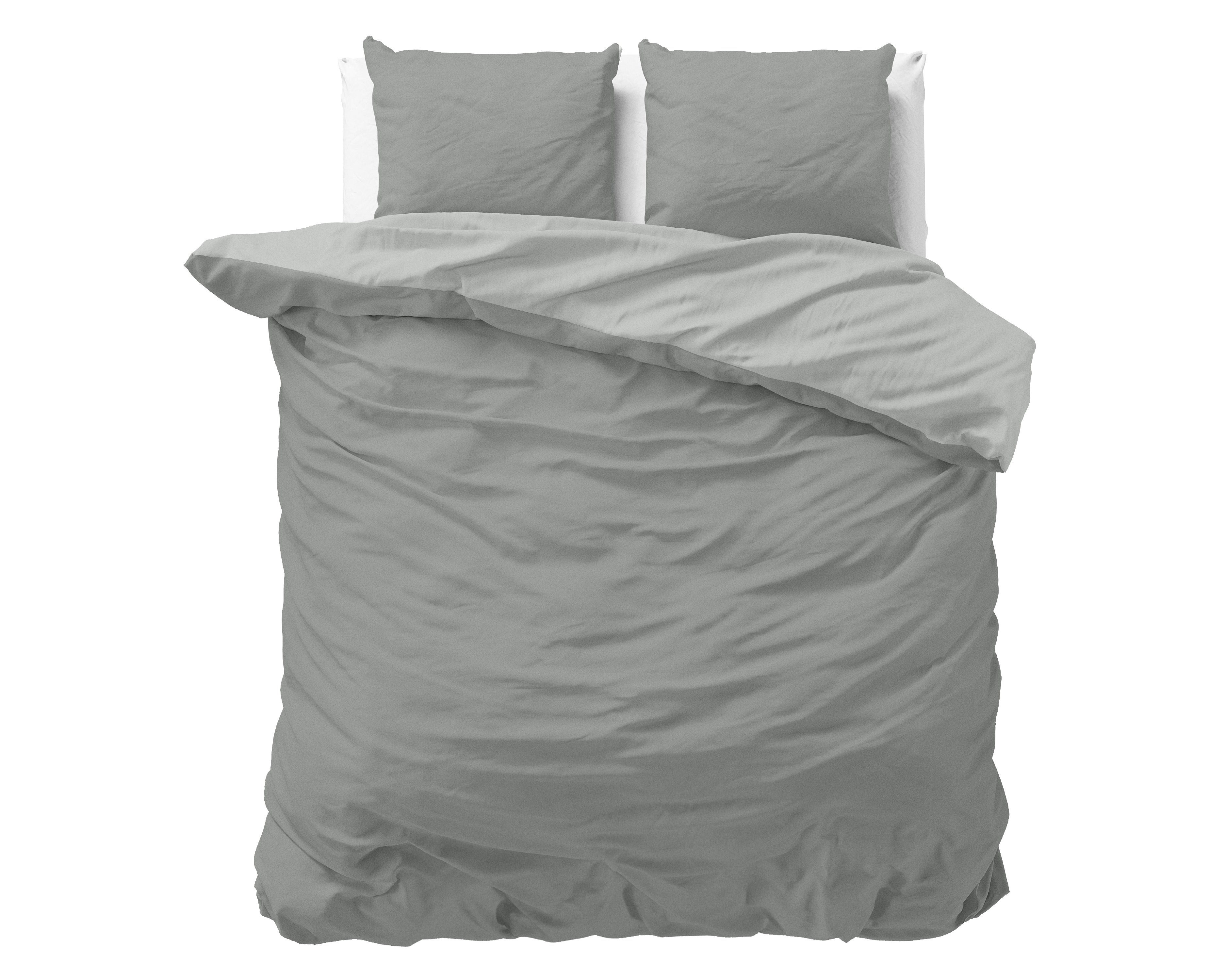 Twin Face Duvet Cover Grey/Anthracite - Plain design - Easy to wash - Intaglio design