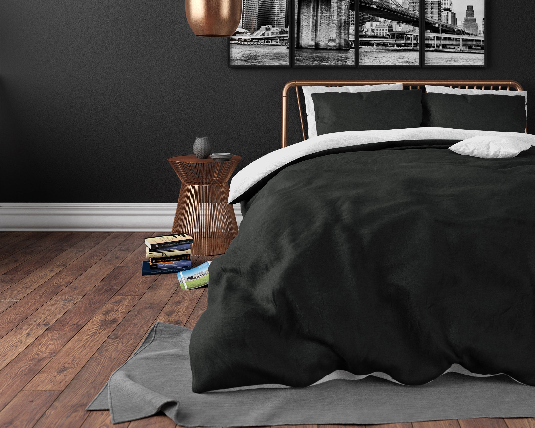 Twin Face Dekbedovertrek Wit/Zwart