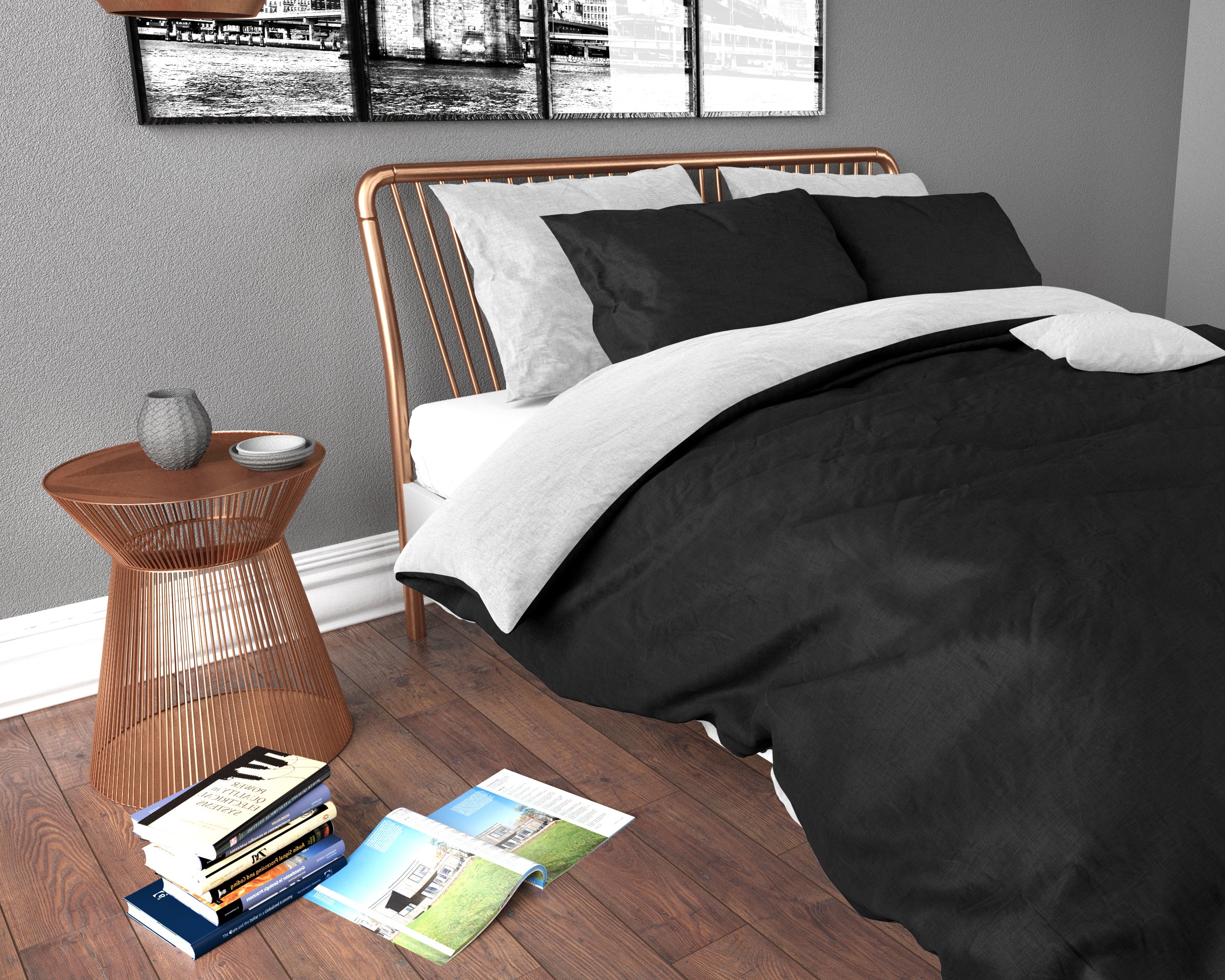 Twin Face Dekbedovertrek Wit/Zwart