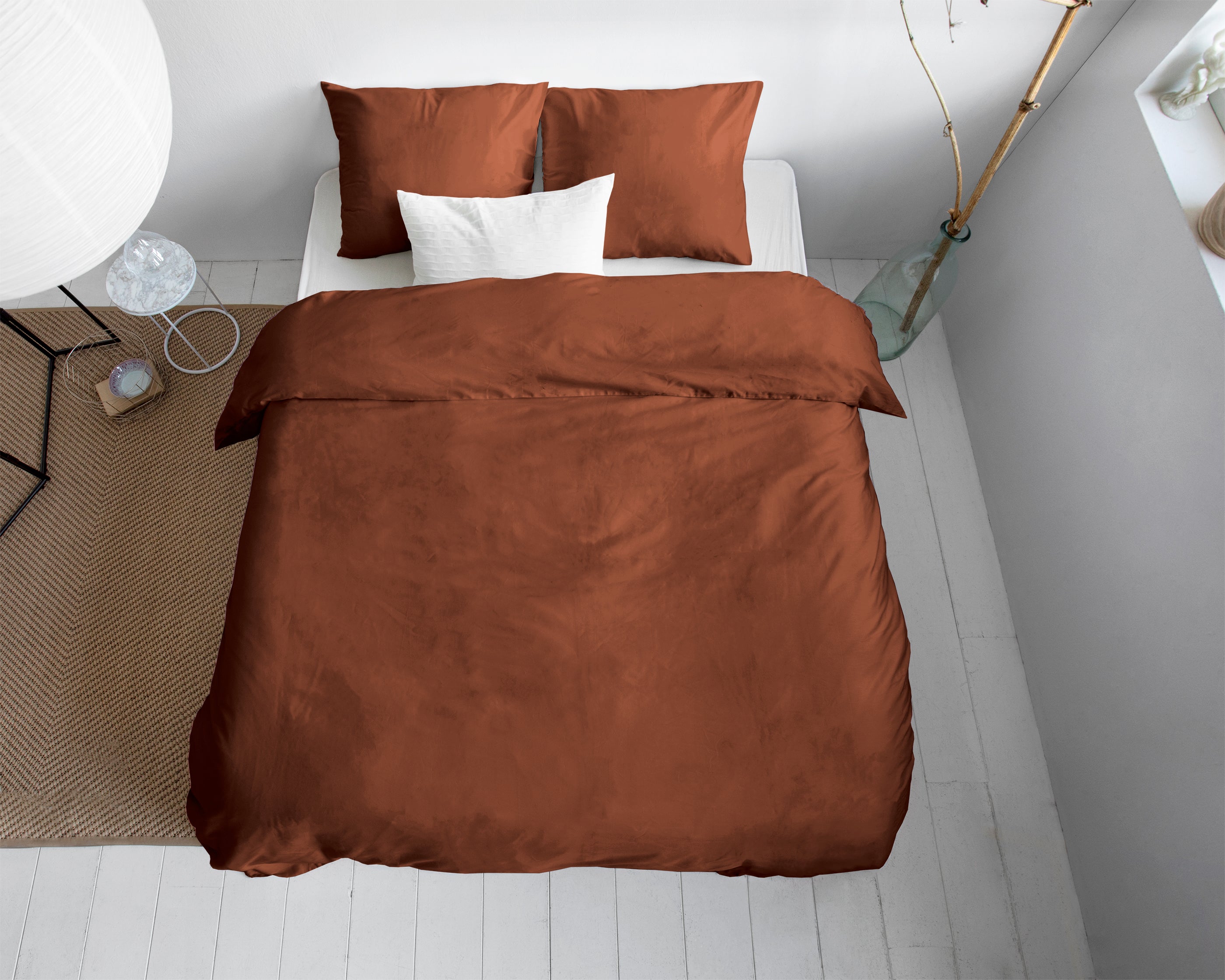 Uni Satin Duvet Cover Brown - Luxury Satin - High Quality - Modern