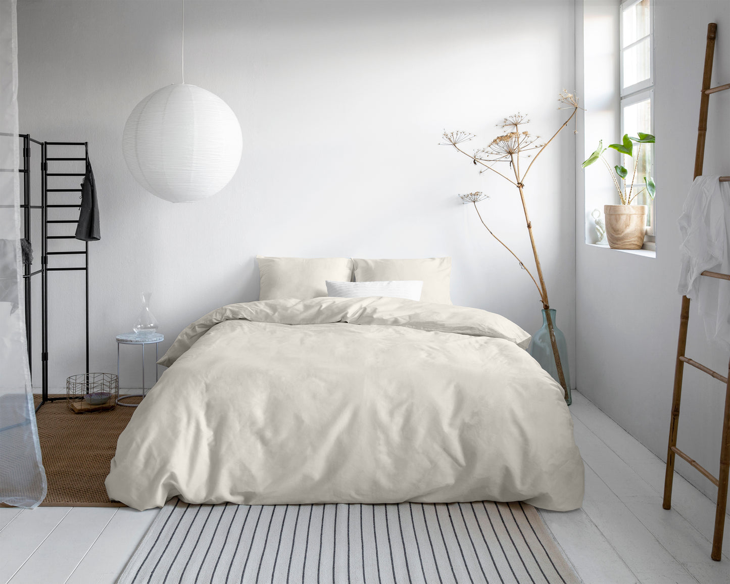 Uni Satijn Dekbedovertrek Creme - Luxe Satijn - Hoge kwaliteit - Modern