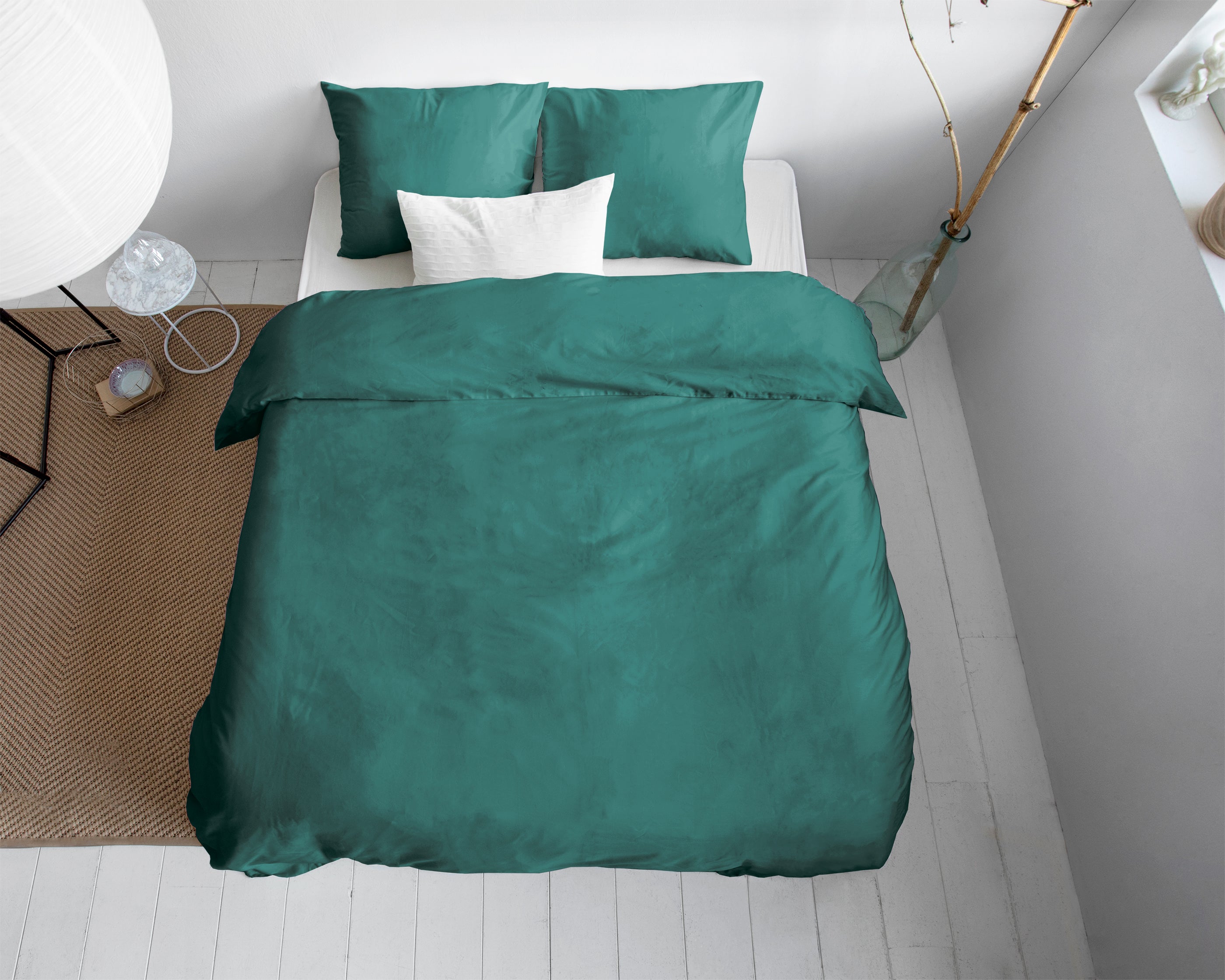 Uni Satin Duvet Cover Dark Green - Luxury Satin - High Quality - Modern