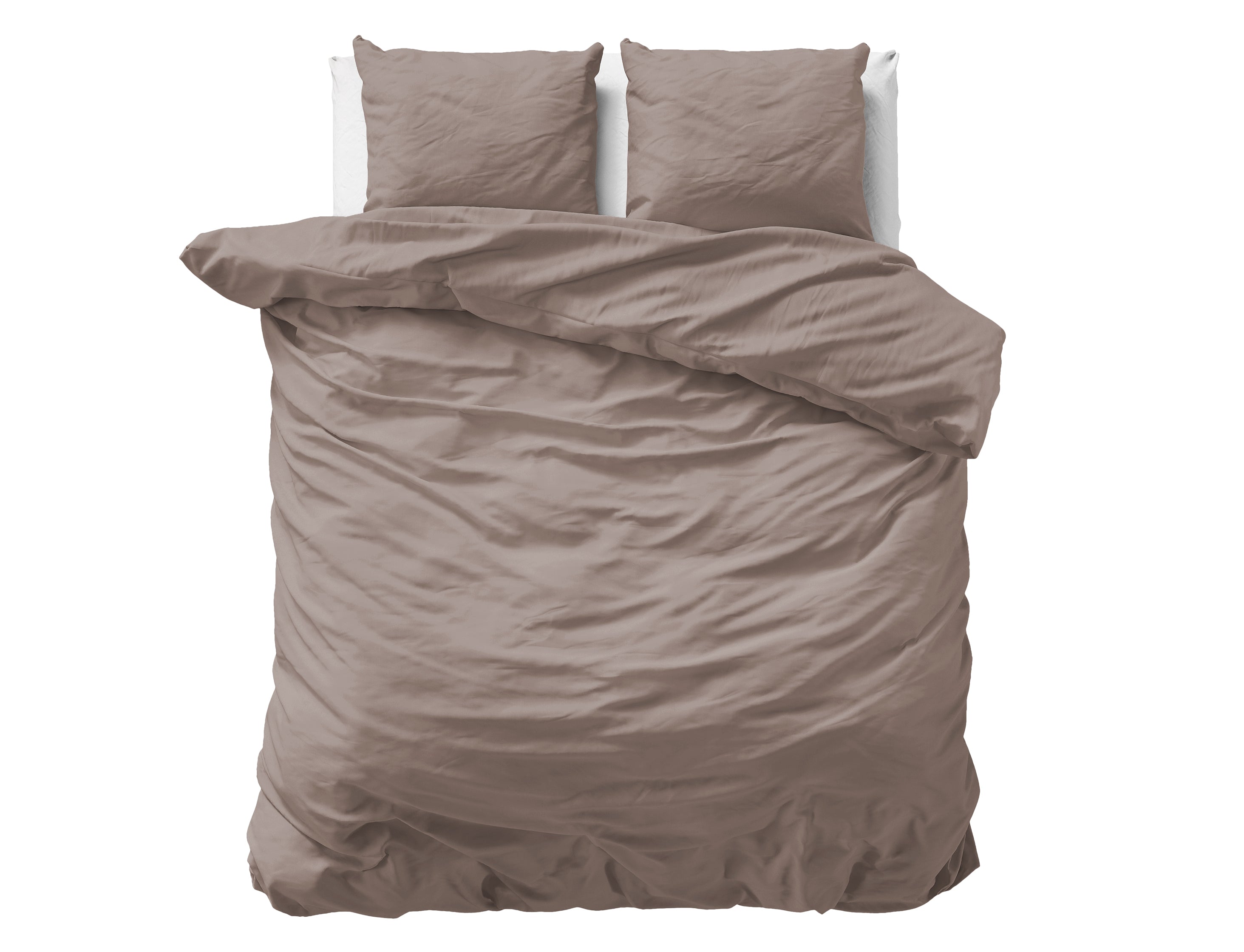 Uni Satin Duvet Cover Taupe - Luxury Satin - High Quality - Modern