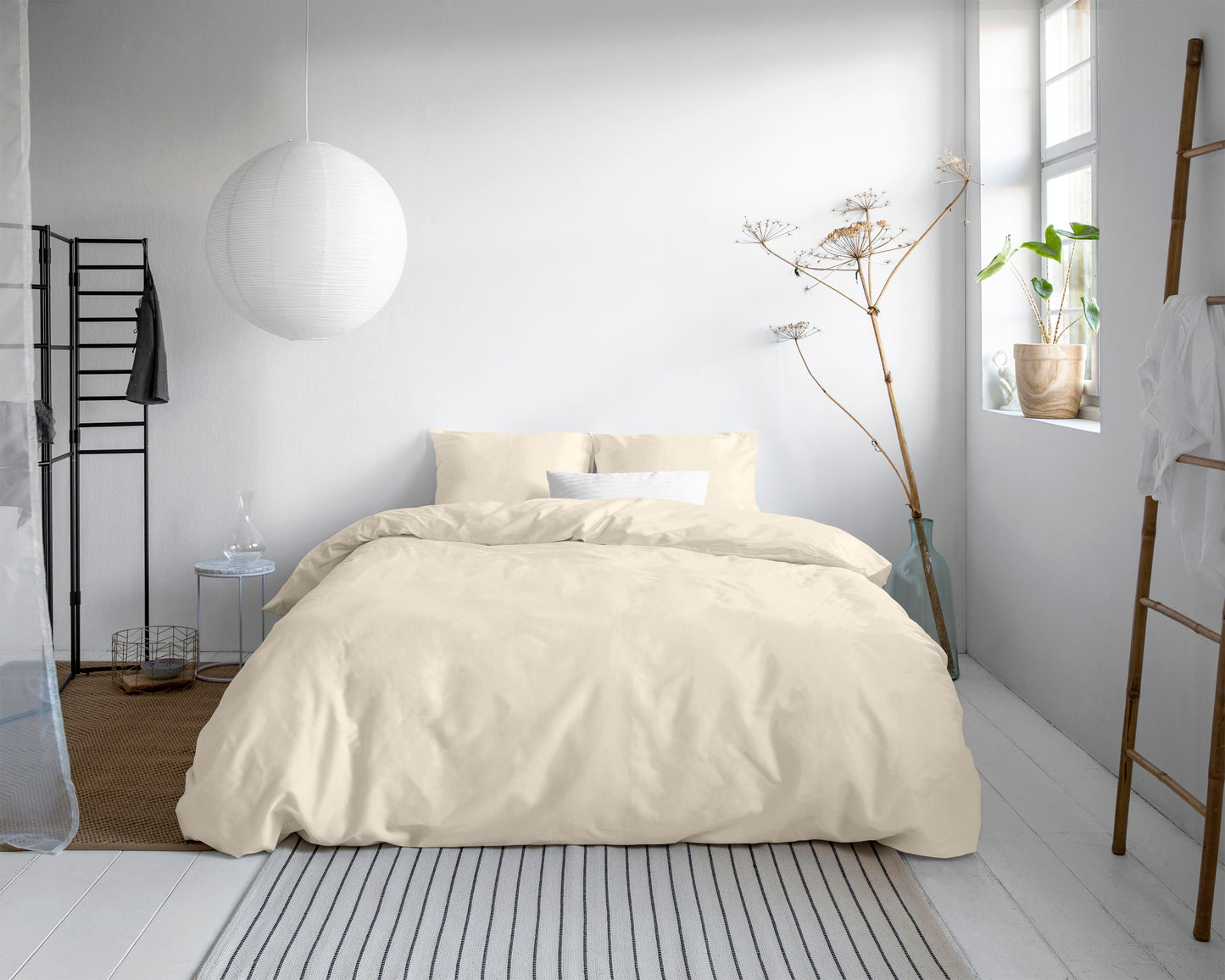 Uni Satijn Dekbedovertrek Zand - Luxe Satijn - Hoge kwaliteit - Modern