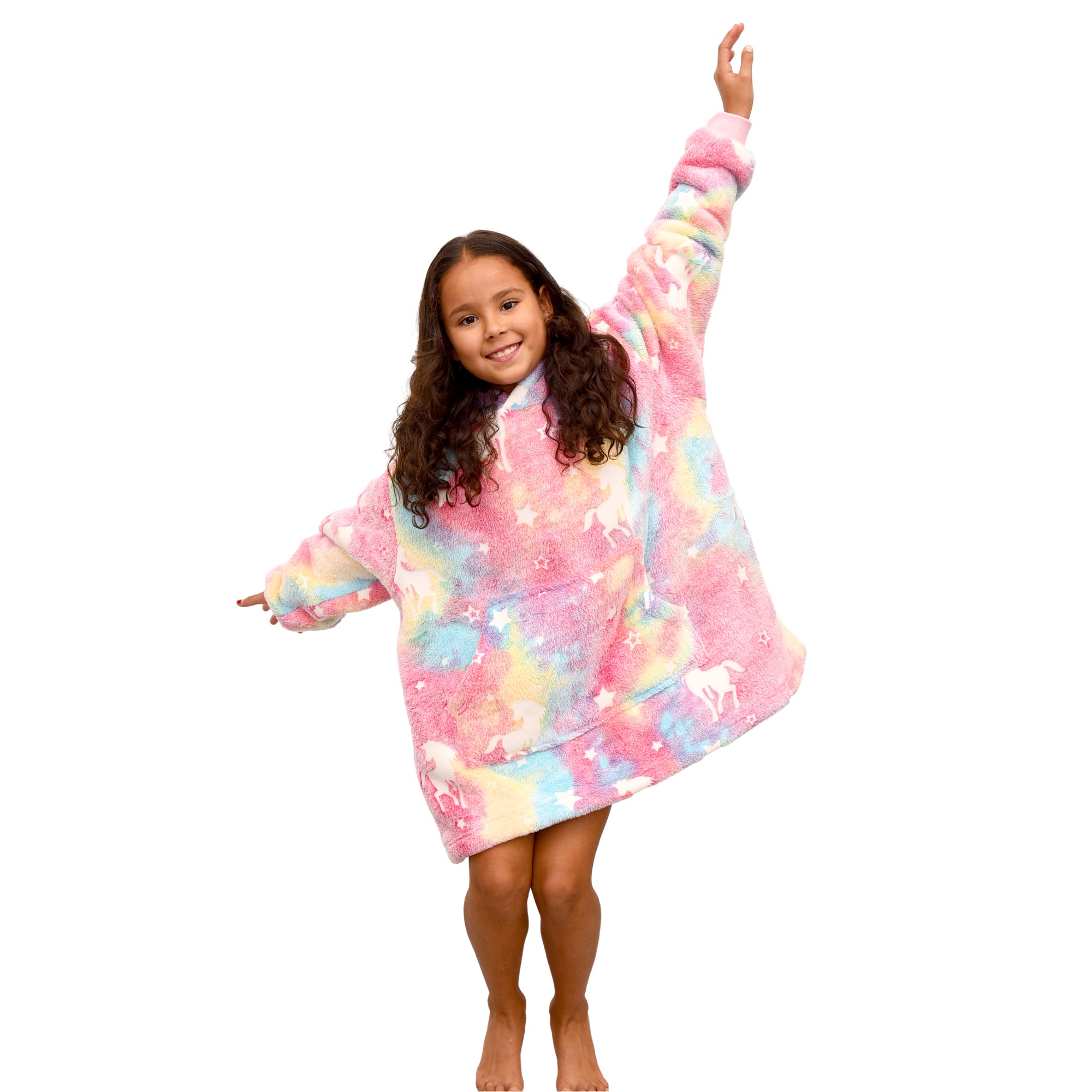 Unicorn hoodie Multi - 100% Teddy Polyester Microfleece - 240 GSM - Extra Soft Inside