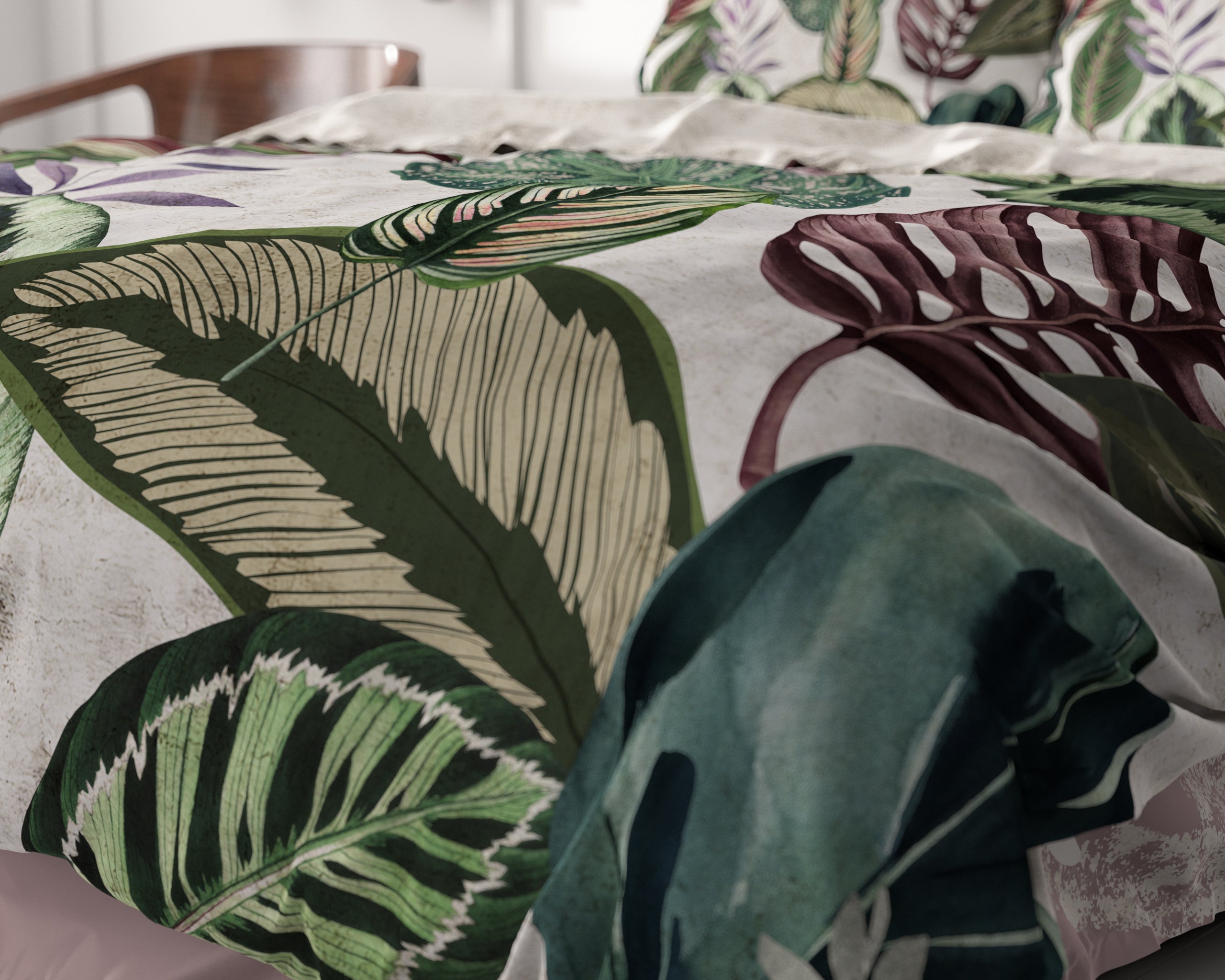 Valentina White Duvet Cover - Luxury Satin - High Quality - Trendy Prints