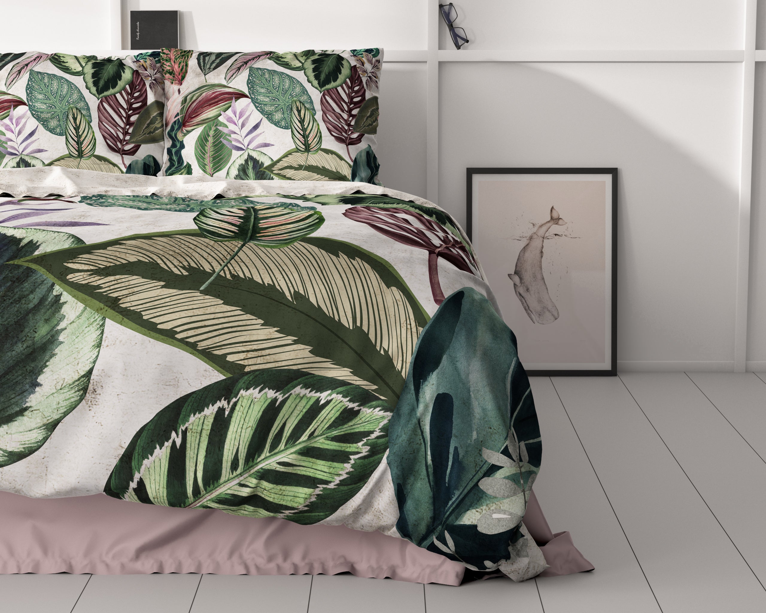 Valentina White Duvet Cover - Luxury Satin - High Quality - Trendy Prints