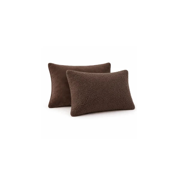 Valking Coffee Brown Set van 2 Sherpa Comfort Kussenslopen 60 x 70 cm