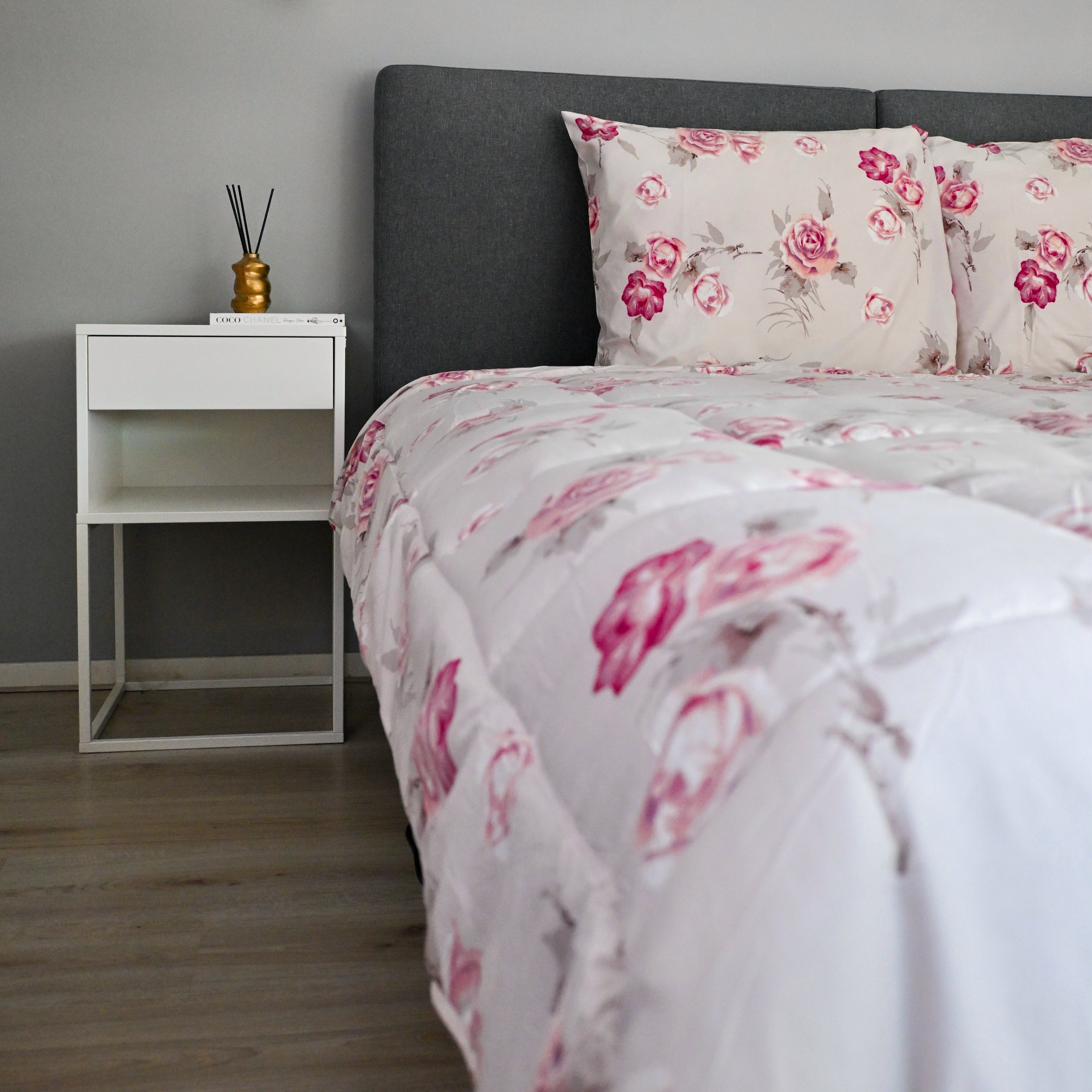 All-in-One Lazy Duvet Flowers Diamond Pink - Duvet with pillowcases
