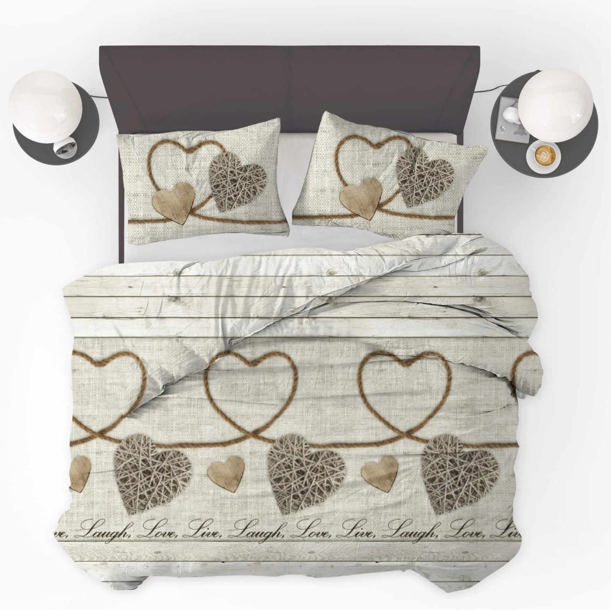 All-in-One Lazy Duvet Live Laugh Love - Duvet with pillowcases