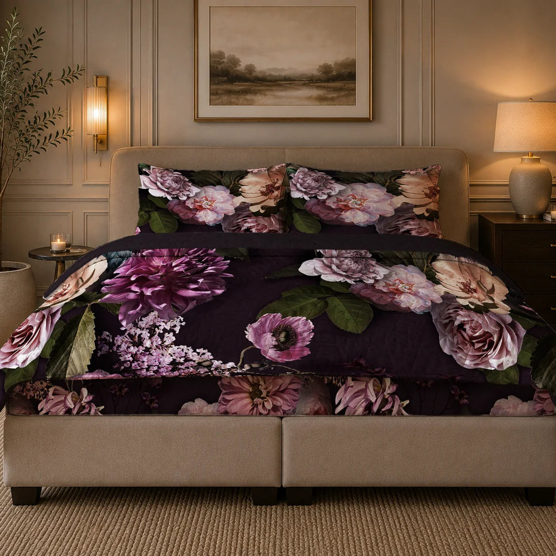 All-in-One Lazy Duvet Purple Flowers - Shipping from September 29th