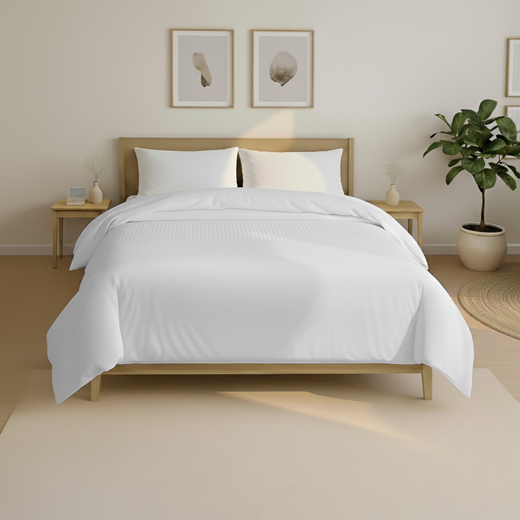 Valking Wafel Band Dekbed Zonder Overtrek - Wit - Voor het hele jaar