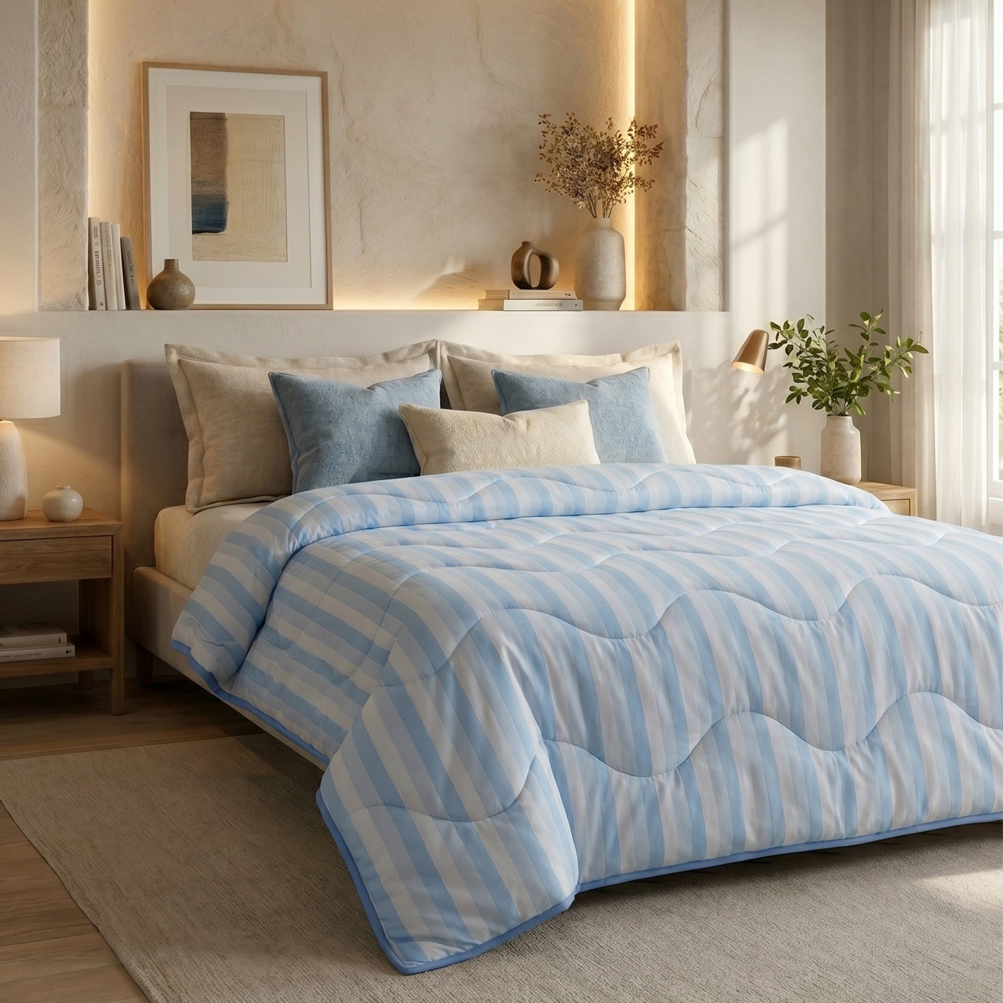 Valking® Cooling Dekbed Zonder Overtrek - Blauw - Voor de zomer
