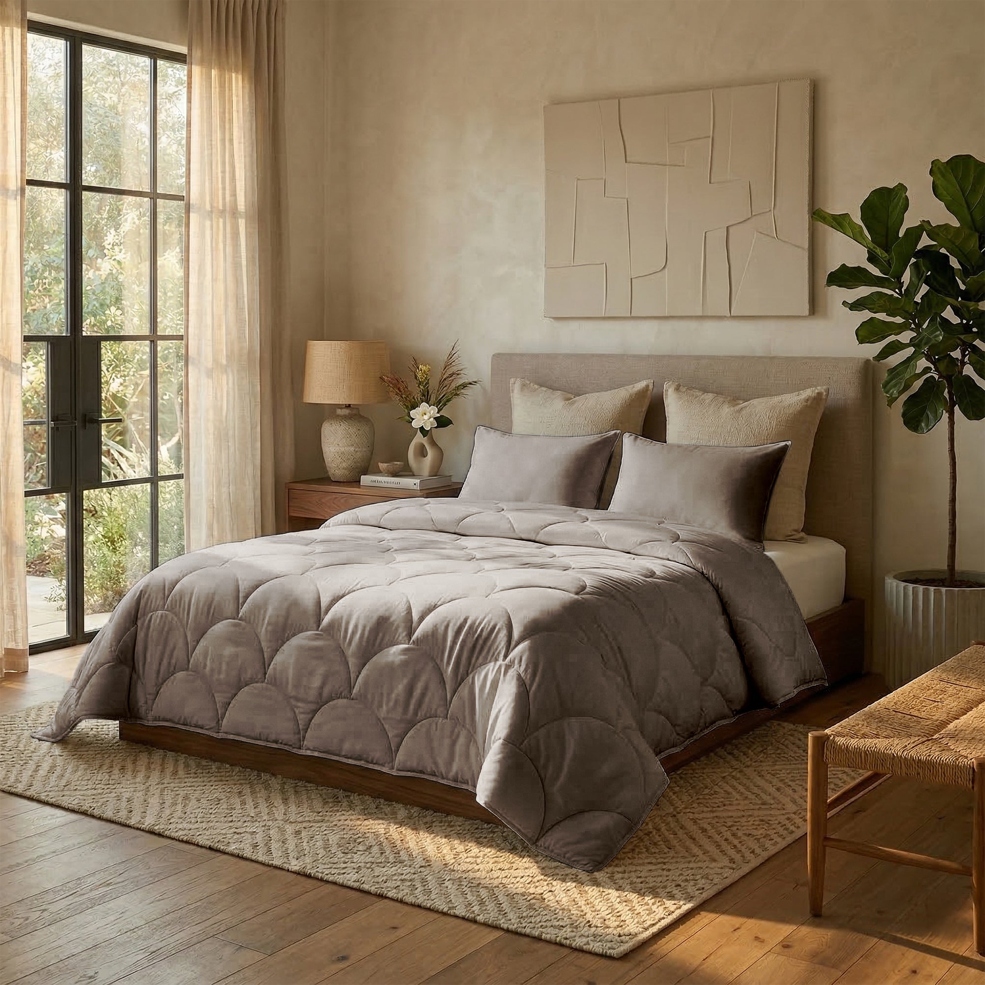 Valking® Dekbed - Katoen Percale - Taupe - Voor het hele jaar + Slopen