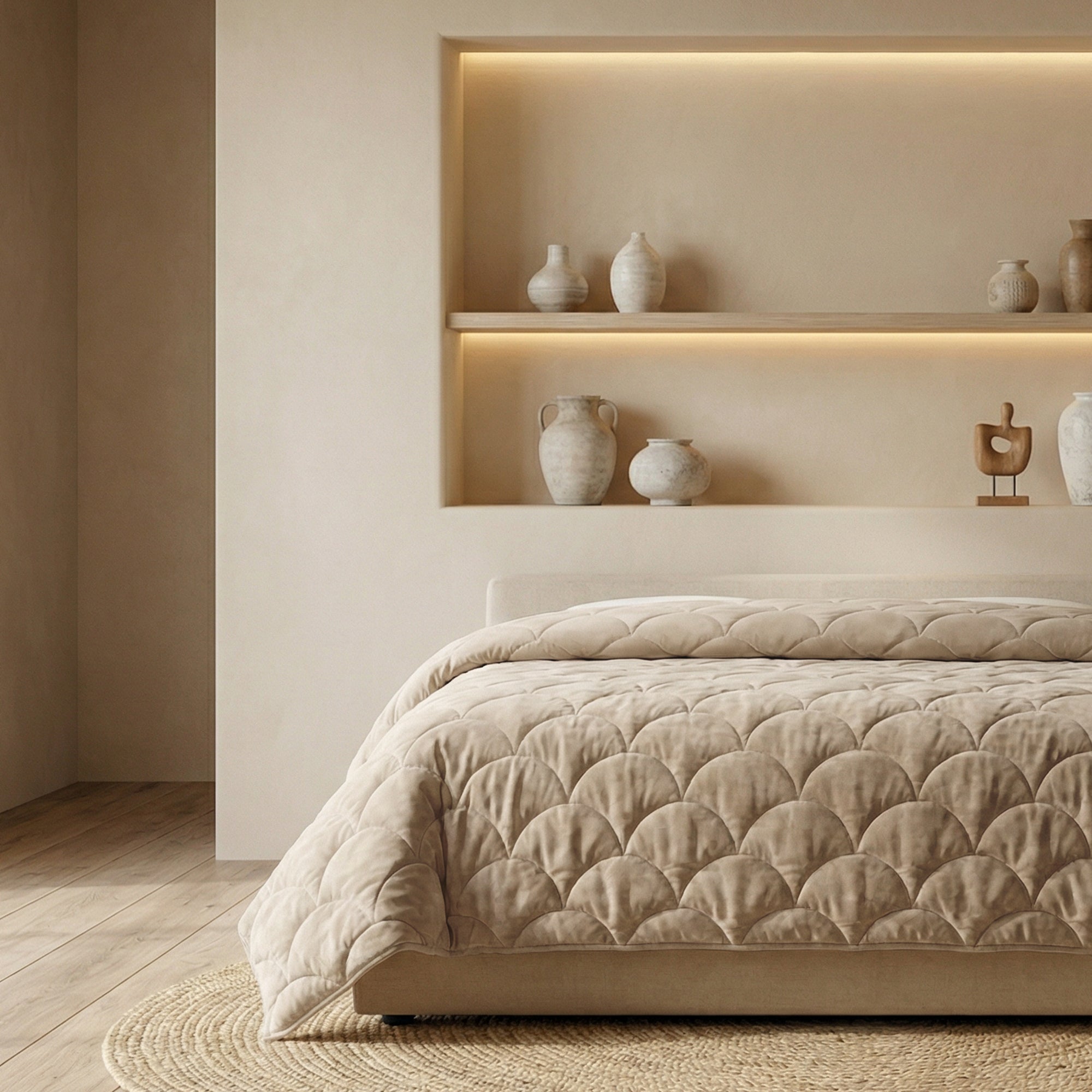 Valking® Dekbed Chenille Velvet Emboss - Taupe - Voor het hele jaar