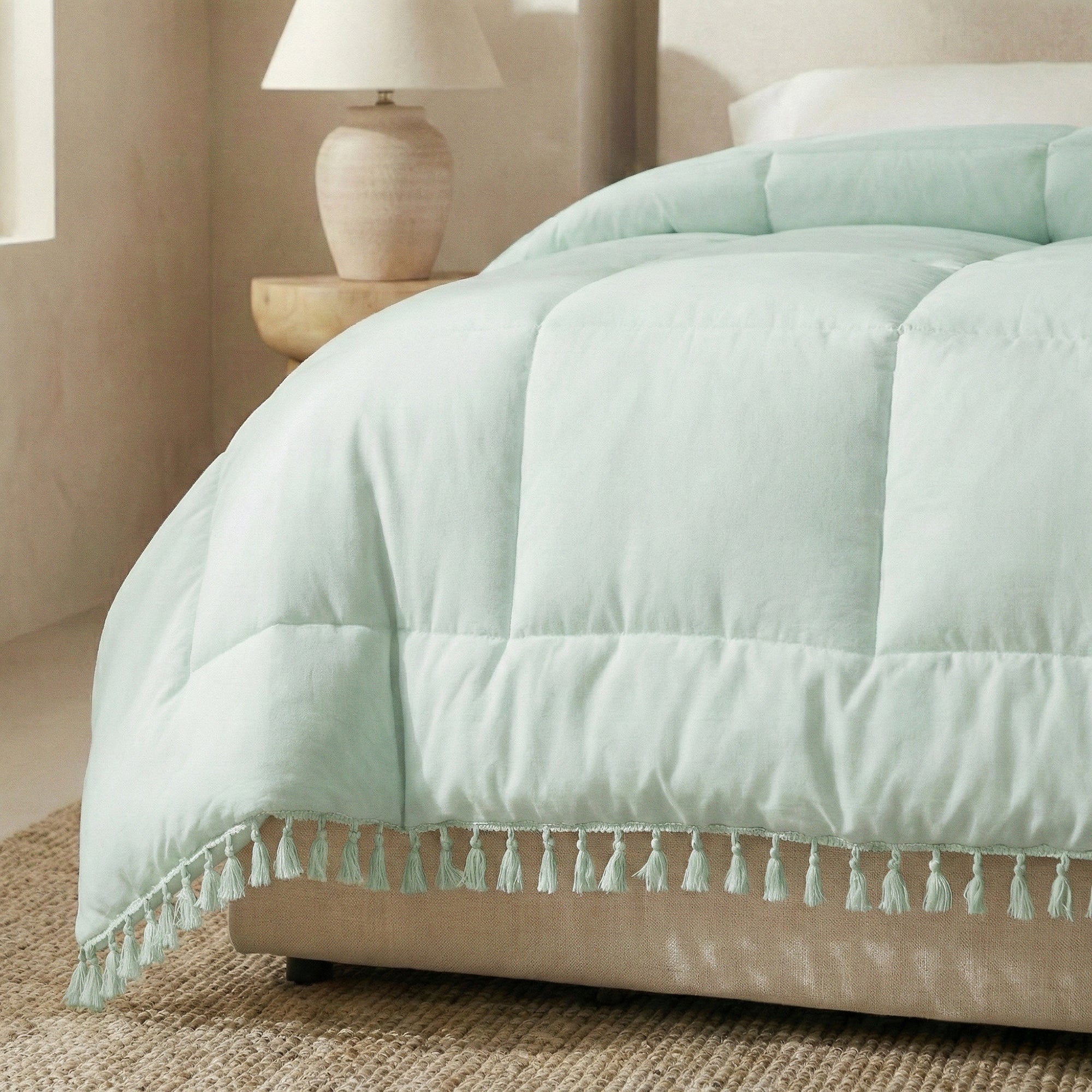 Valking® Dekbed Lace Trim - Ibiza Licht Groen - Voor het hele jaar