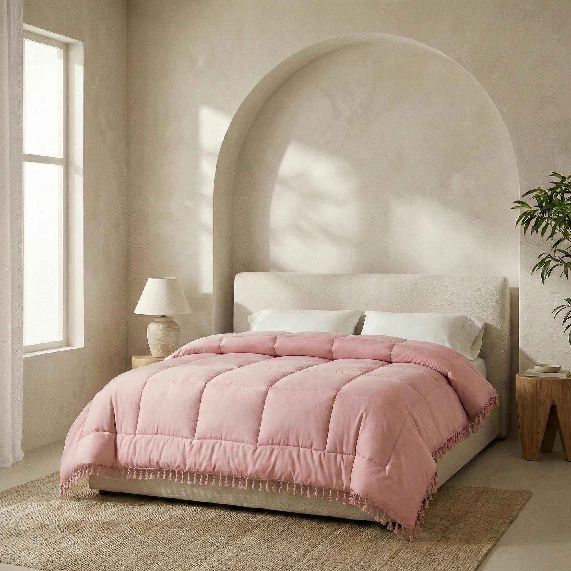 Valking® Dekbed Lace Trim - Ibiza Roze - Voor het hele jaar