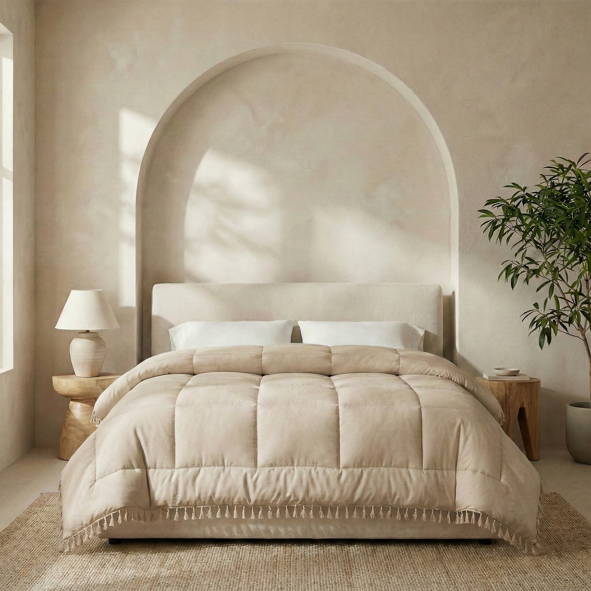Valking® Dekbed Lace Trim - Ibiza Taupe - Voor het hele jaar